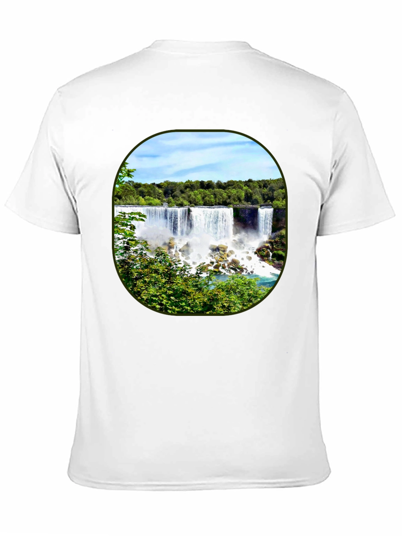 Black Niagara Falls Graphic Tee - Black Cotton T-Shirt view 11