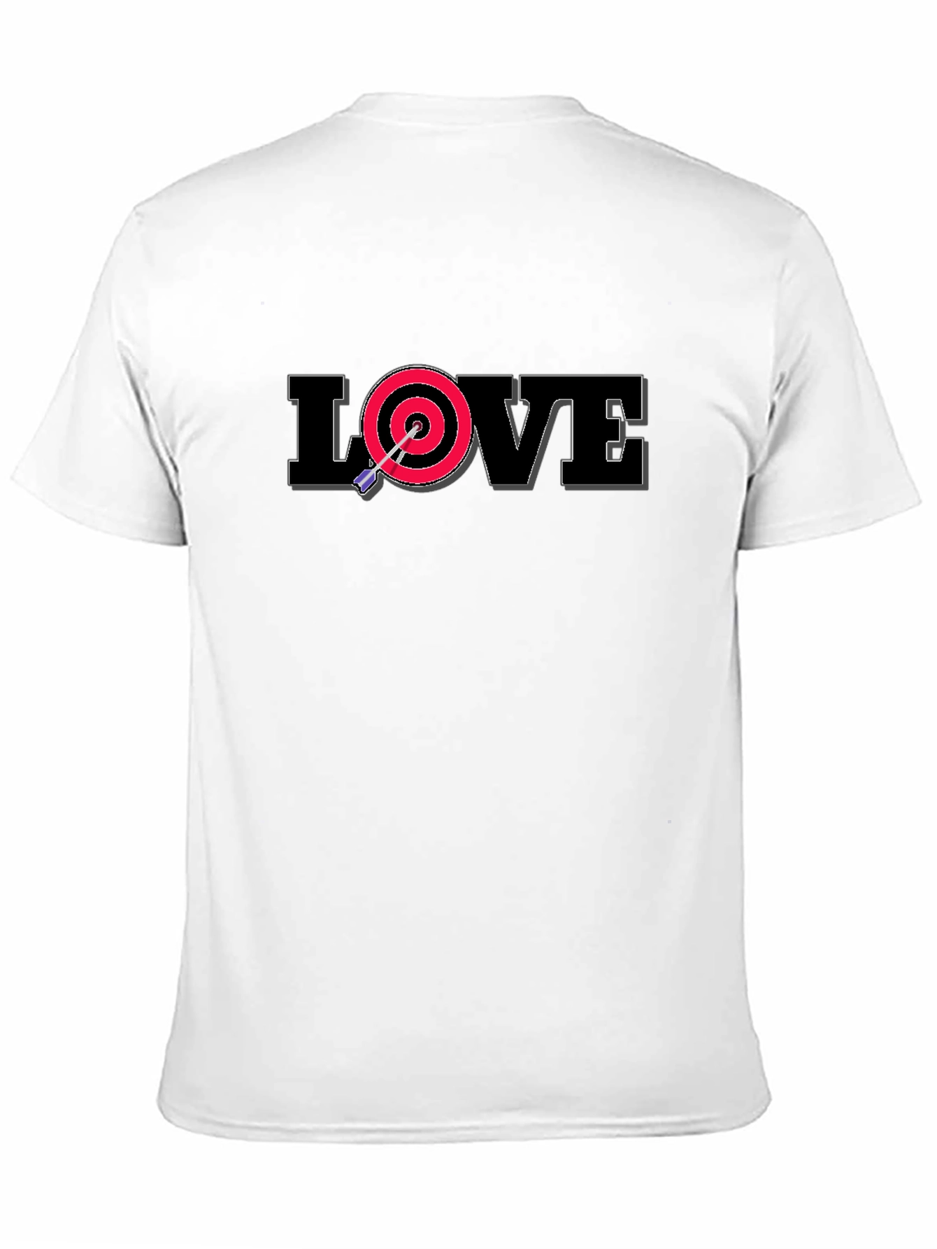 Black LOVE Dartboard T-Shirt - Perfect Aim, True Love view 11