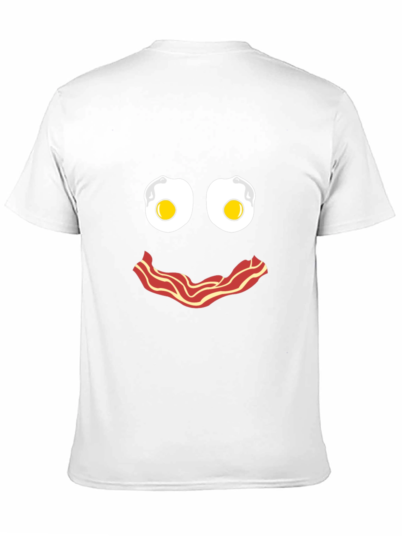 Black Funny Breakfast Face T-Shirt: Eggs and Bacon Graphic Tee view 11