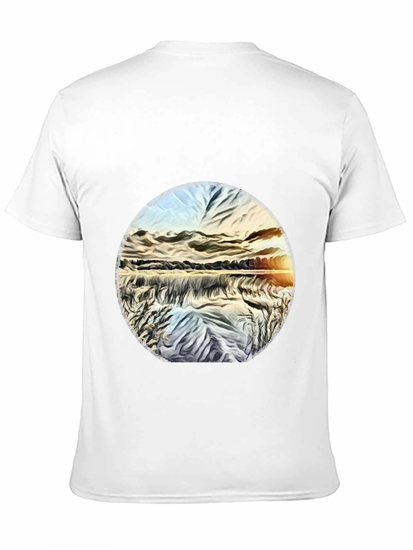 Black Sunset Lake Graphic Tee - Black Casual T-Shirt view 11