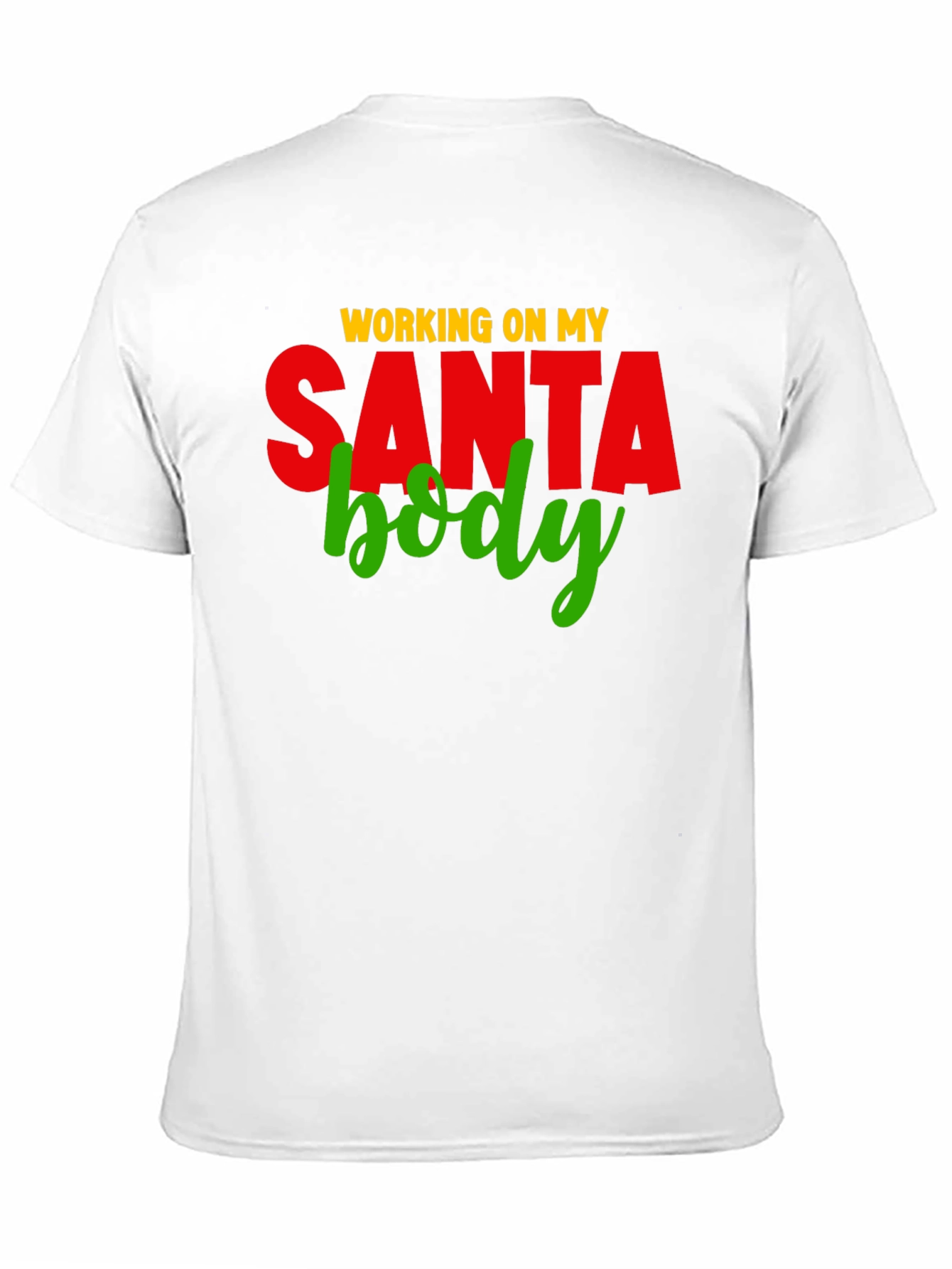 Black Working on My Santa Body T-Shirt view 11