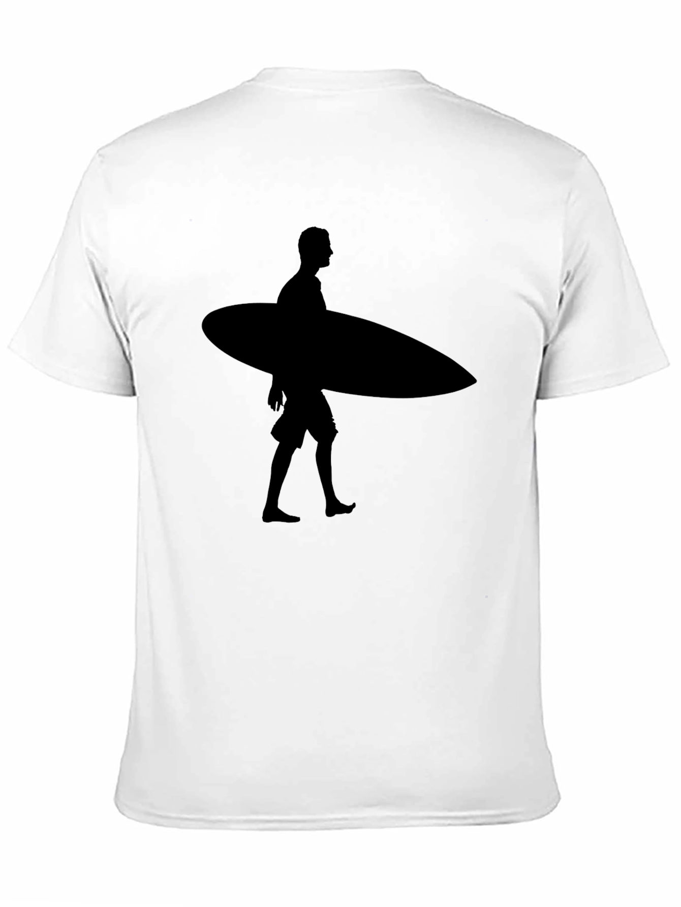 Black Surfer Silhouette Black T-Shirt view 11
