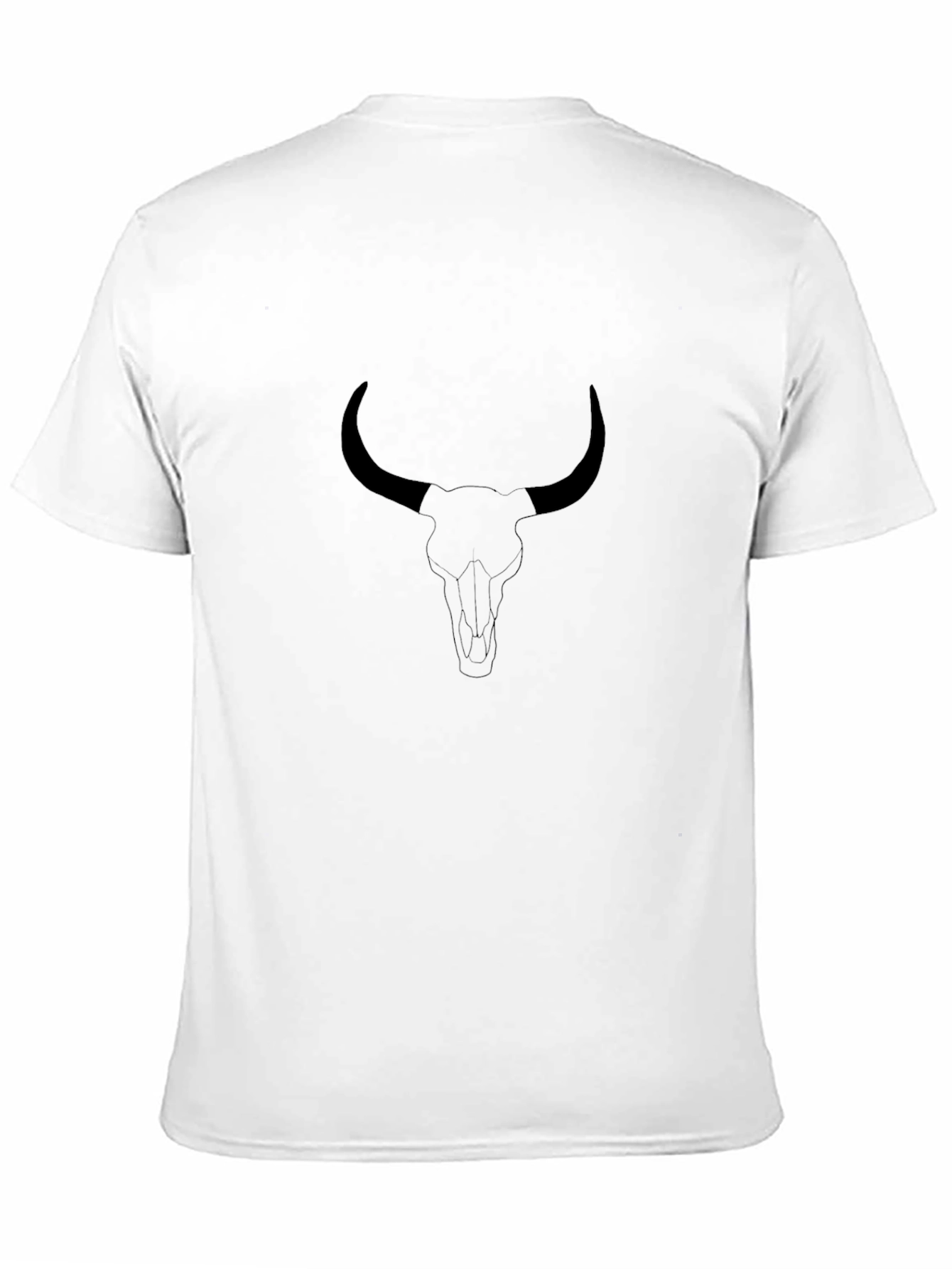 Black Bull Skull Graphic Tee - Black view 11