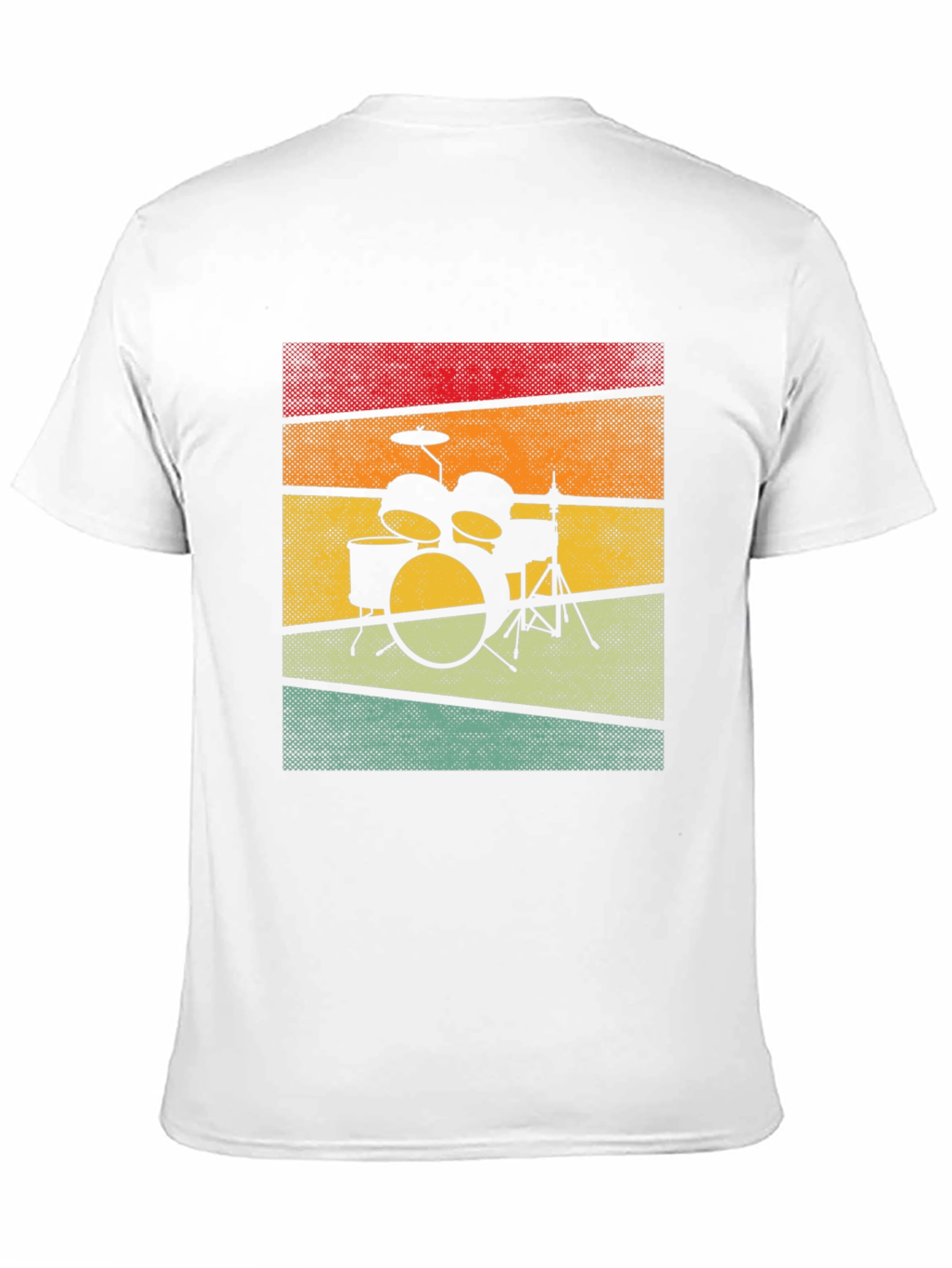 Black Retro Drum Set Graphic Tee view 11