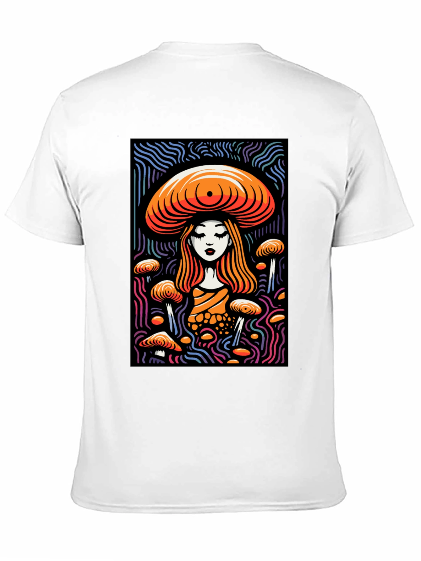 Black Mushroom Maiden Graphic Tee - Black Cotton Blend view 11
