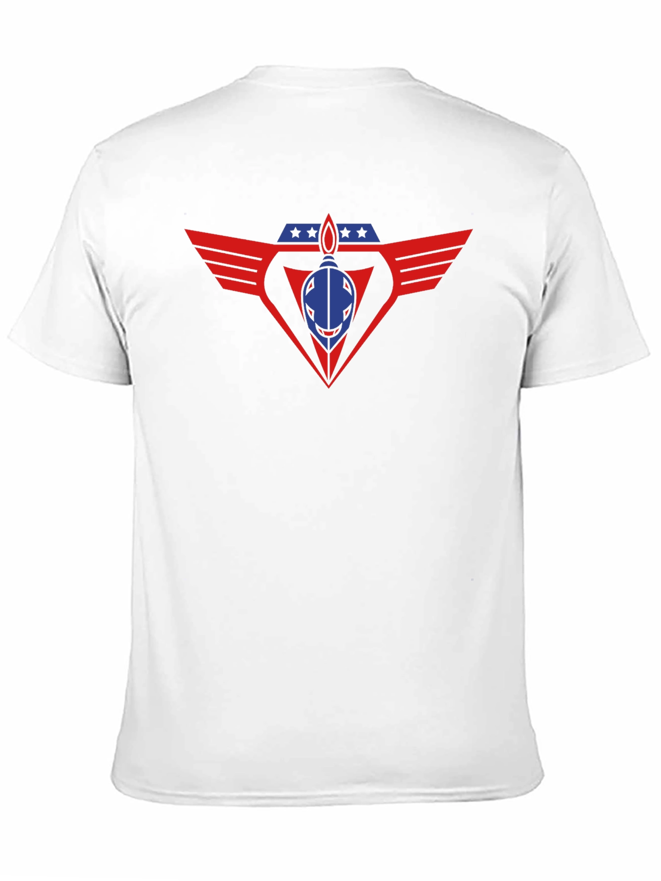 Black Patriotic Emblem T-Shirt - Red, White, and Blue Design view 11