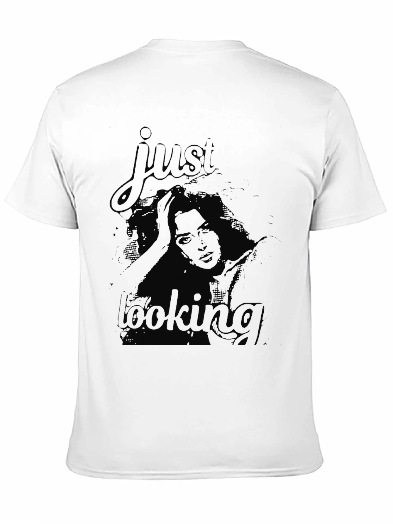 Black Just Looking Graphic Tee - Black Unisex Shirt view 11