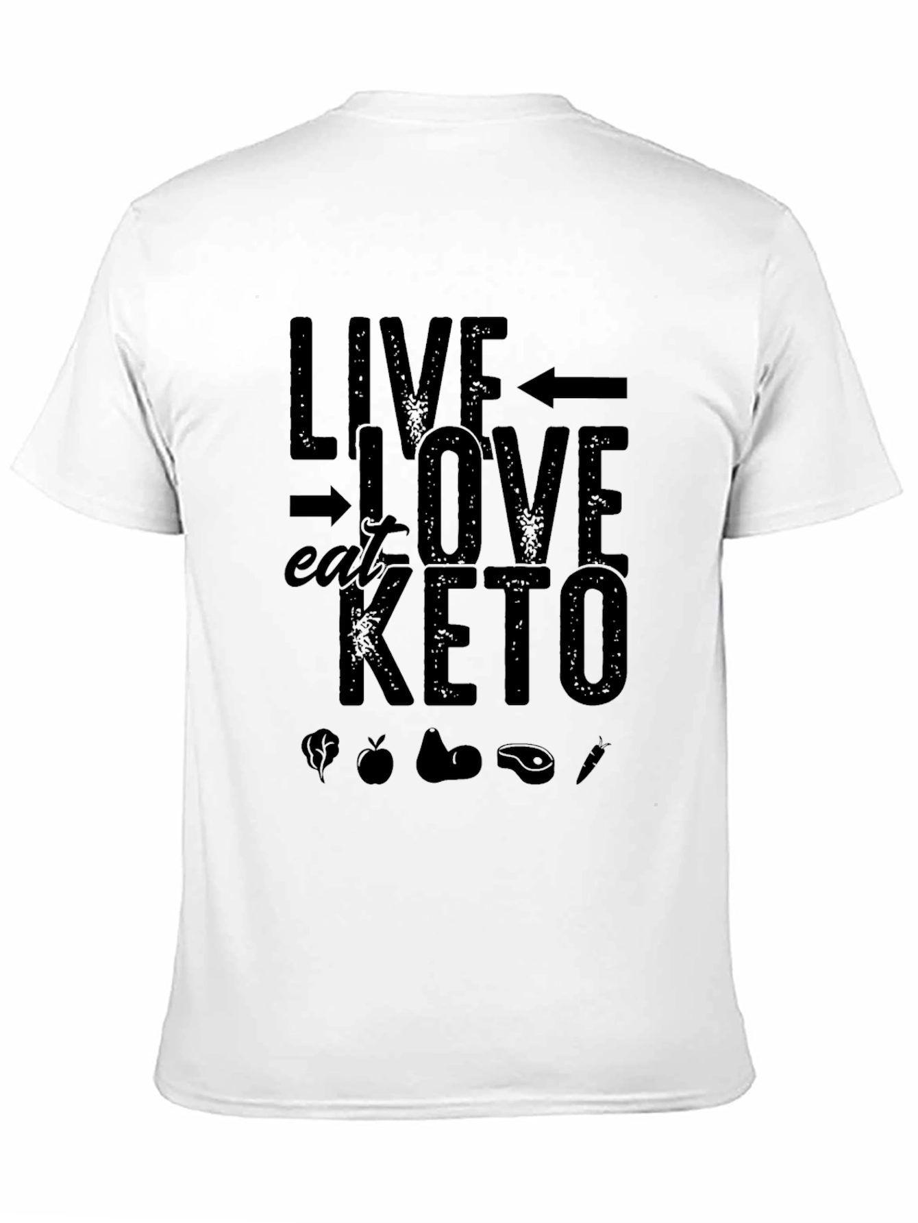 Black Live Love Eat Keto Black T-Shirt view 11