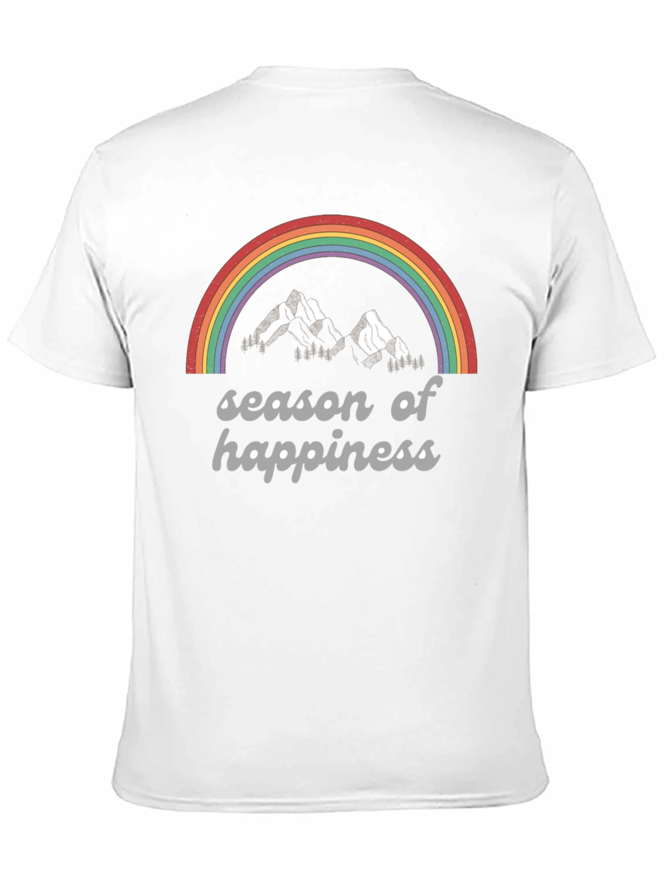Black Season of Happiness Rainbow Graphic Tee view 11