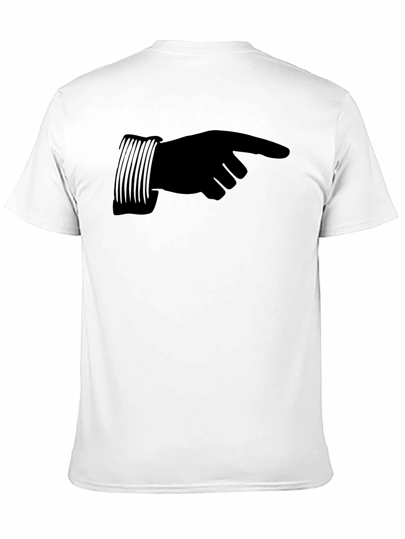 Black Pointing Hand Graphic T-Shirt - Casual Wear view 11