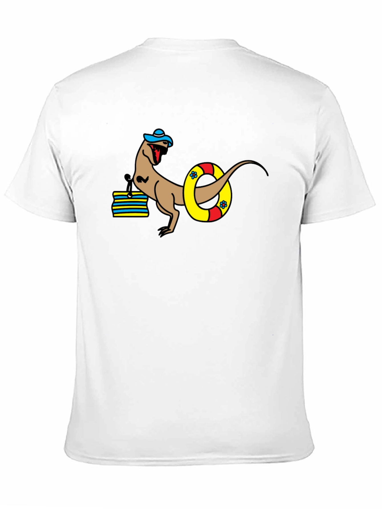 Black Dinosaur Summer Beach T-Shirt view 11