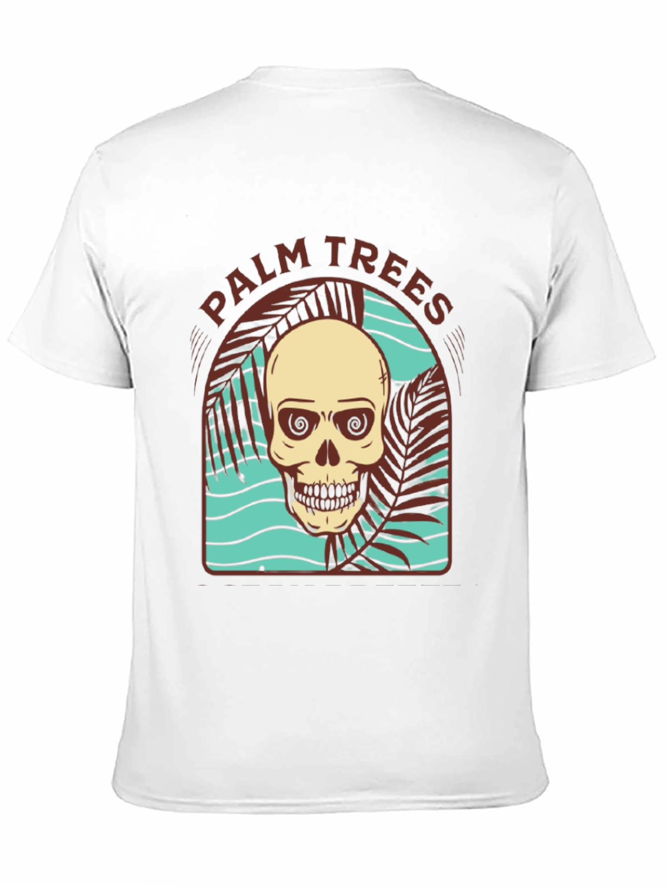 Black Skull Palm Trees T-Shirt view 11