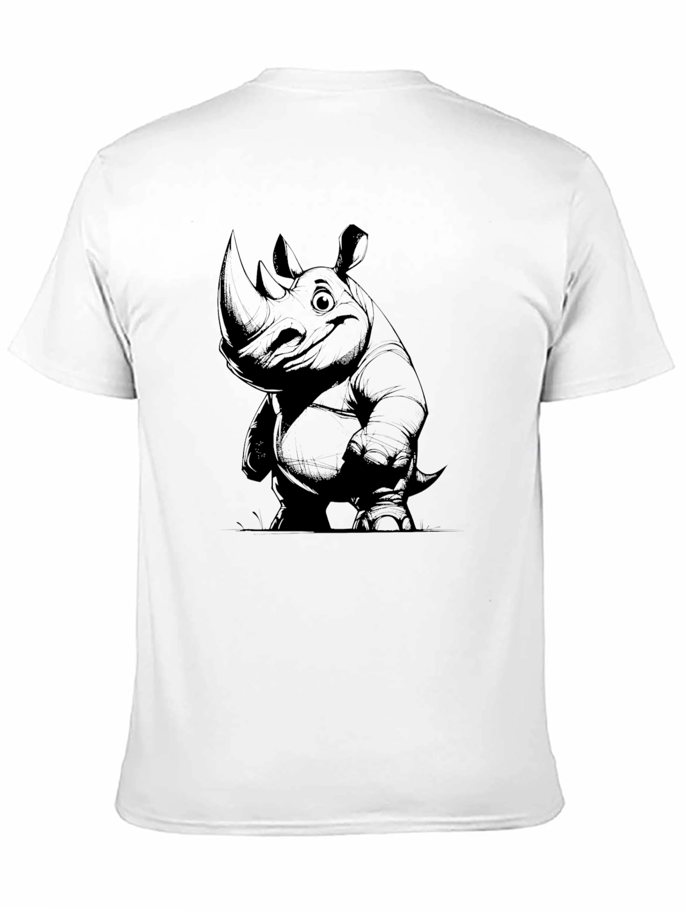 Black Rhino Graphic Tee - Men's Black Cotton T-Shirt view 11