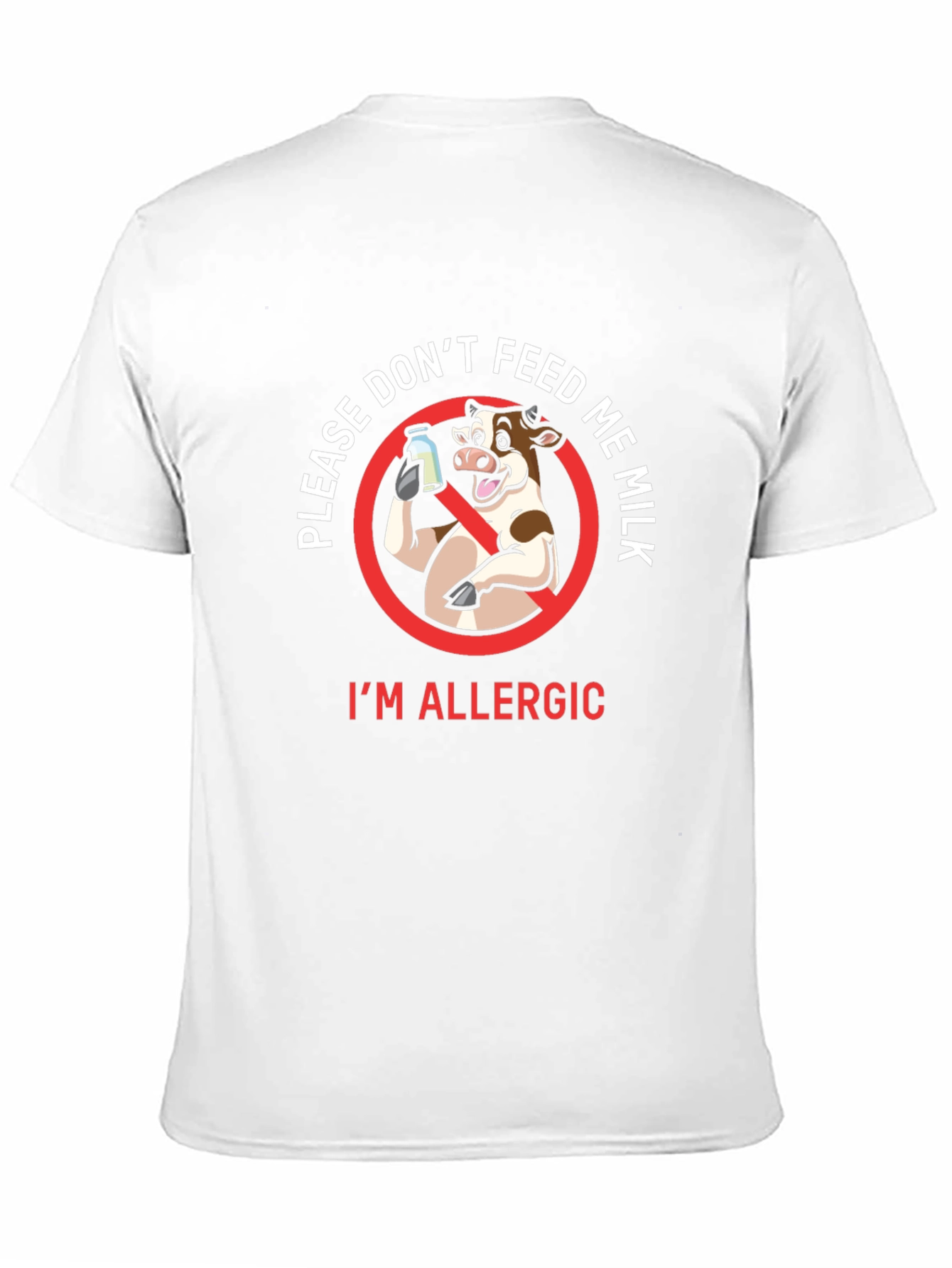 Black Funny 'Don't Feed Me Milk' Allergy T-Shirt view 11