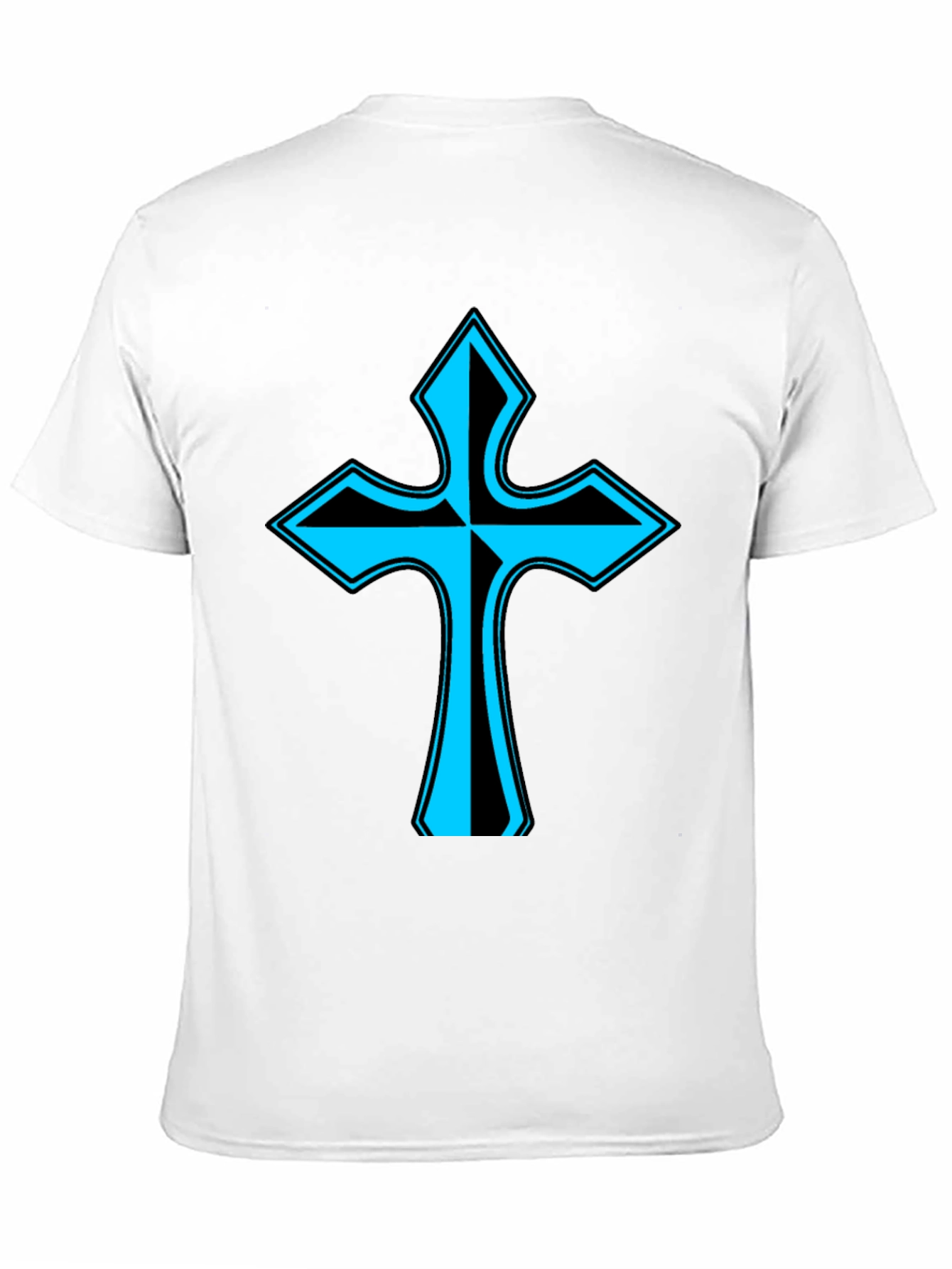 Black Stylish Cross Graphic Tee - Black view 11
