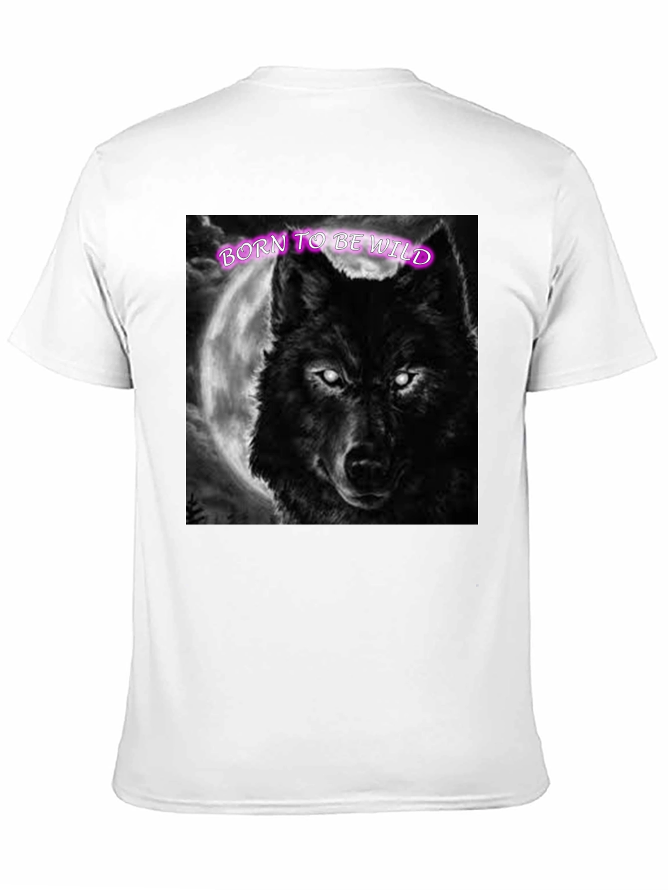 Black Born to be Wild Wolf Graphic Tee view 11