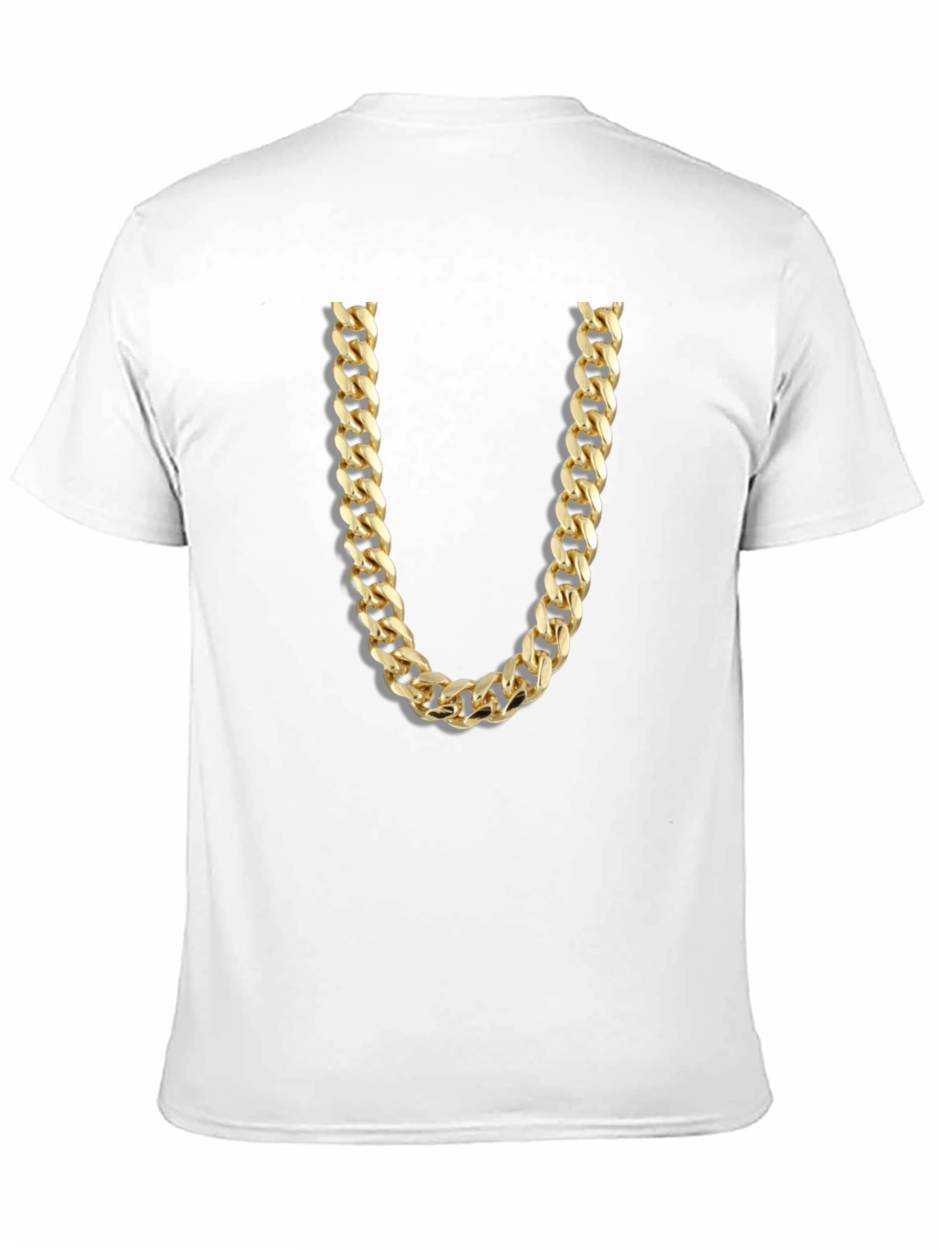 Black Gold Chain Graphic Tee - Novelty Statement Shirt view 11