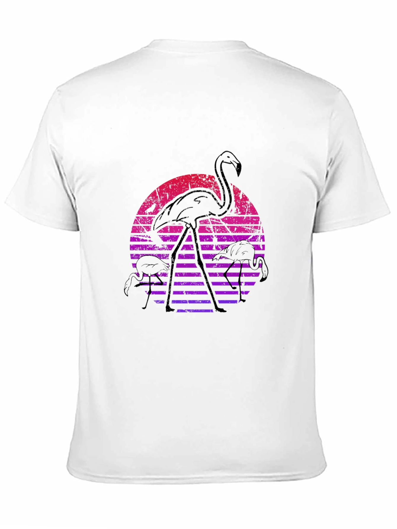 Black Retro Flamingo Sunset Graphic Tee view 11