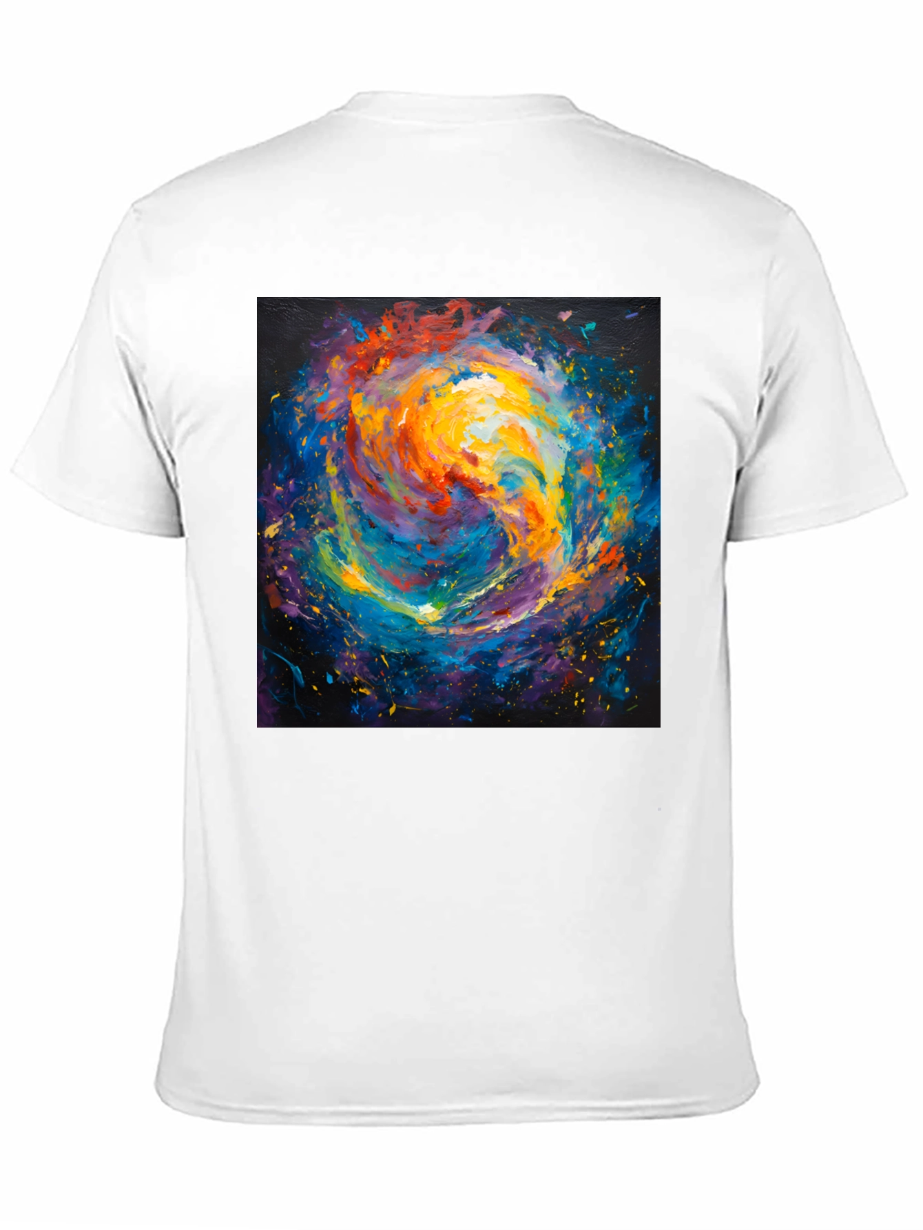 Black Abstract Galaxy Print Crew Neck T-Shirt view 11