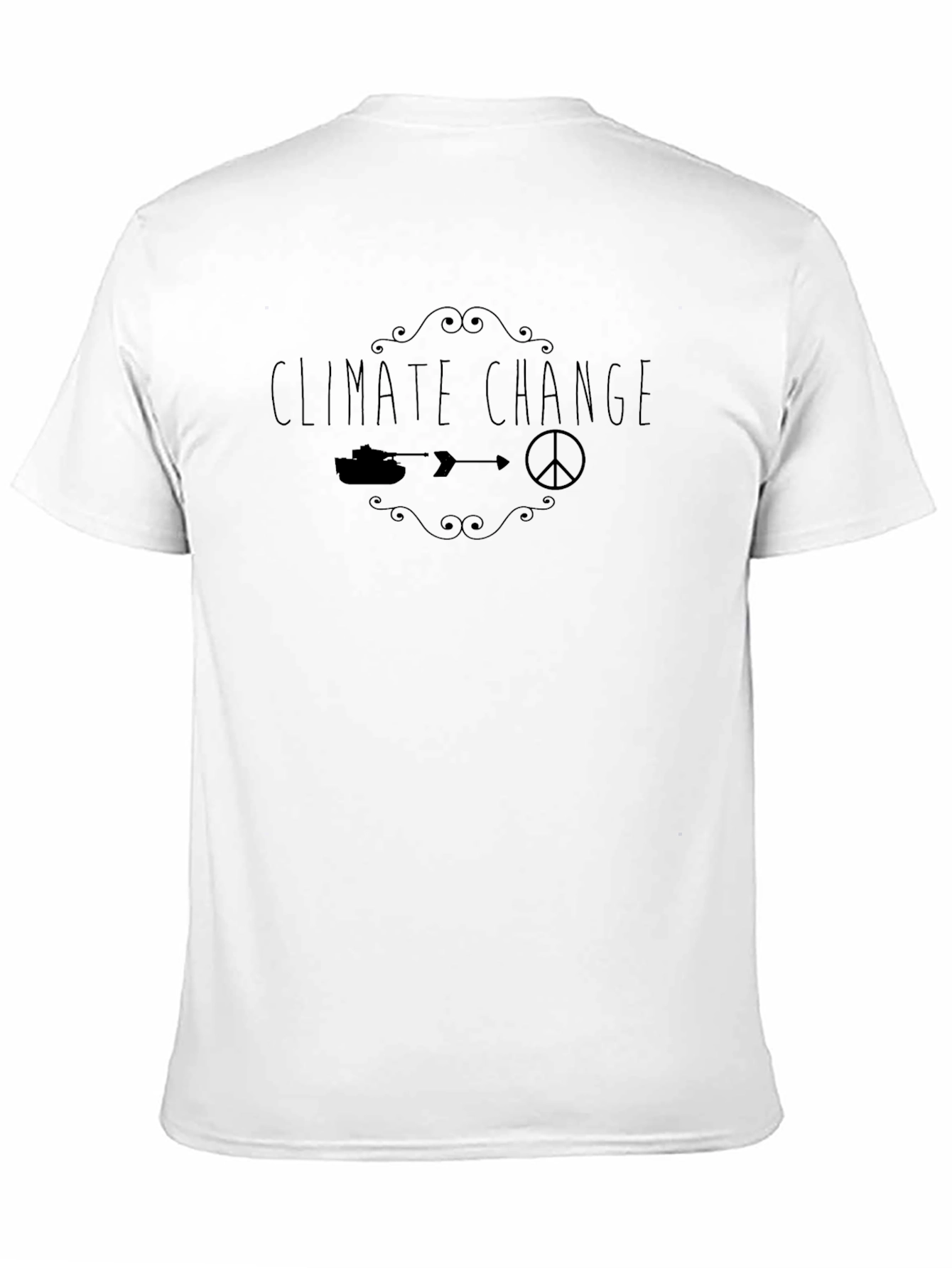 Black Climate Change Peace T-Shirt - Black view 11