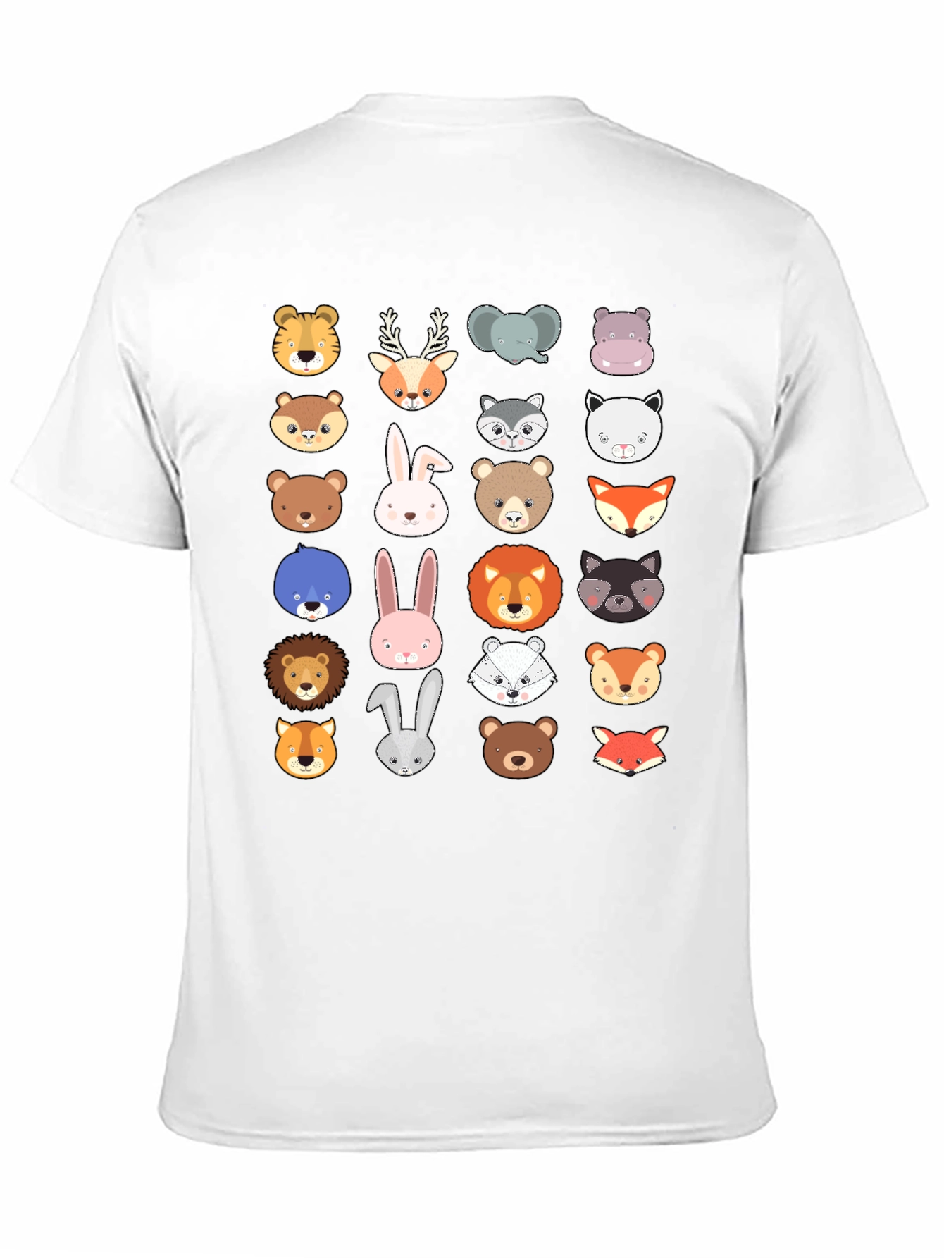 Black Animal Faces Graphic Print Crew Neck T-Shirt view 11