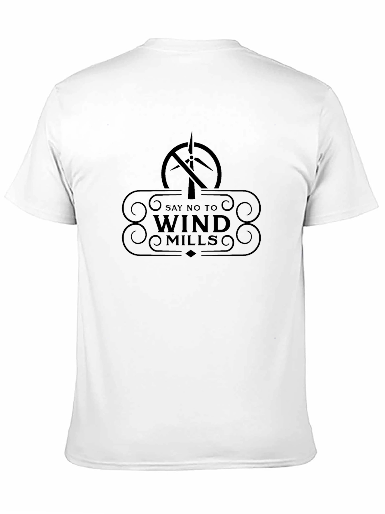 Black Say No To Windmills Graphic Tee view 11