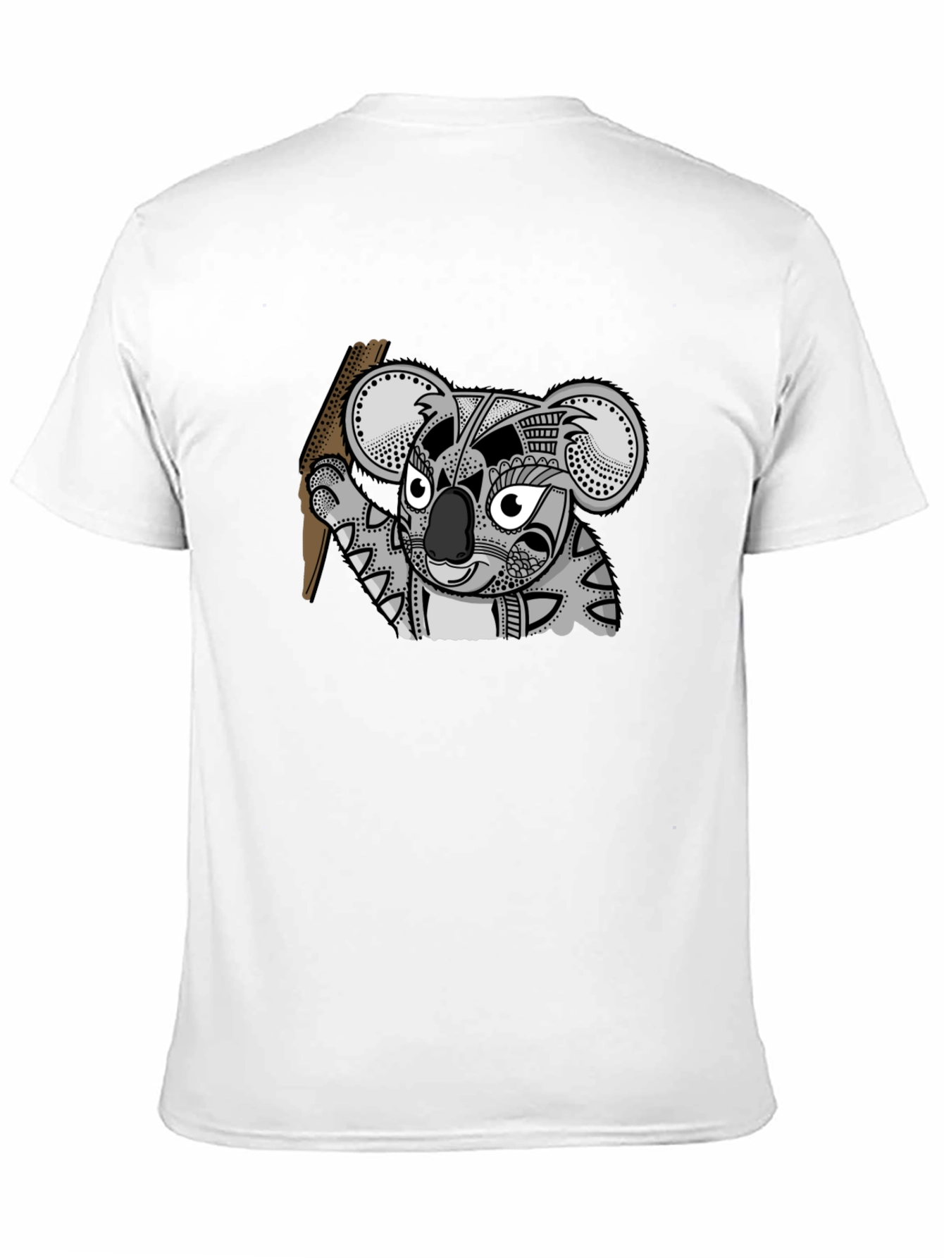 Black Koala Tribal Art Men's Black T-Shirt view 11