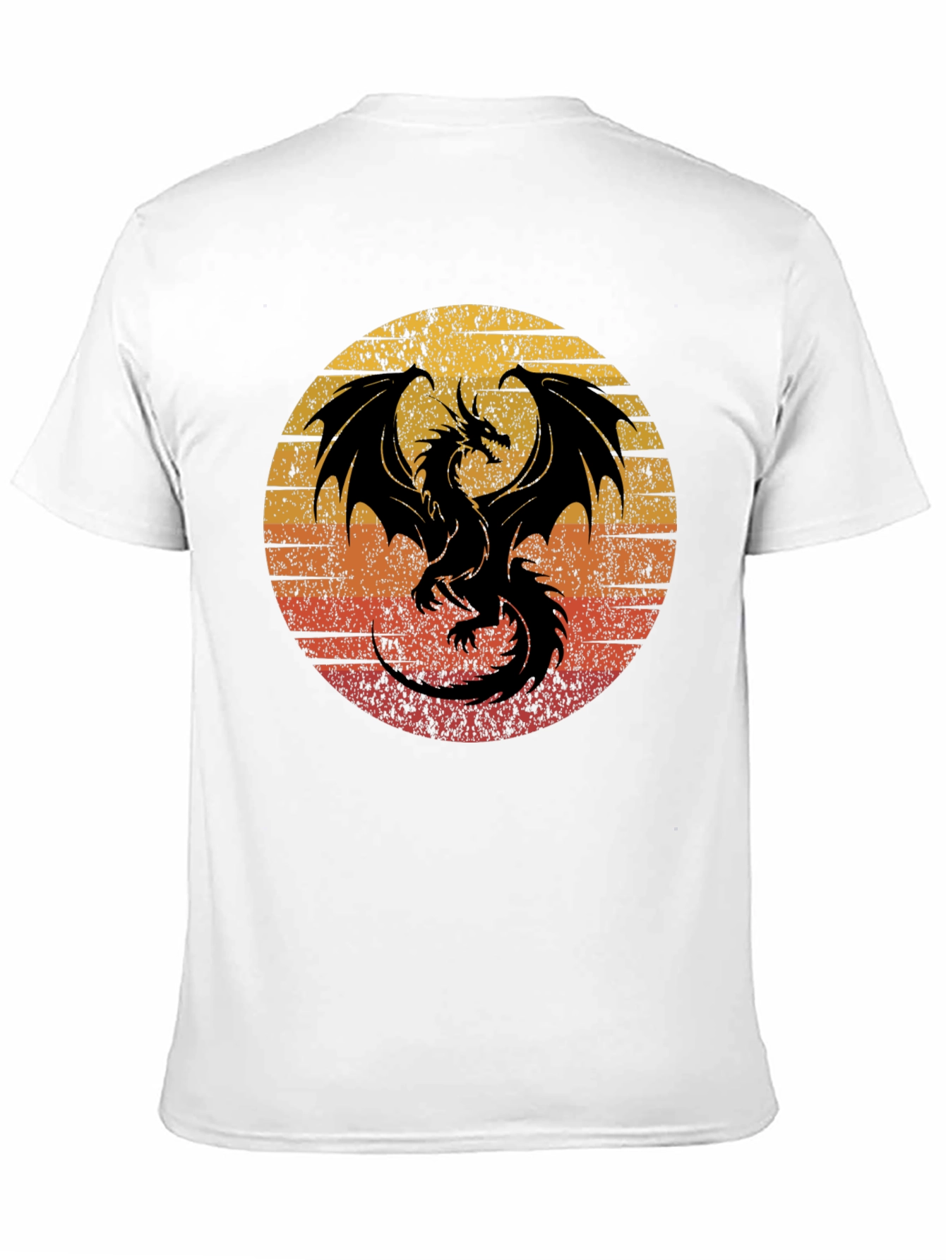 Black Retro Dragon Graphic Tee - Men's Black T-Shirt view 11