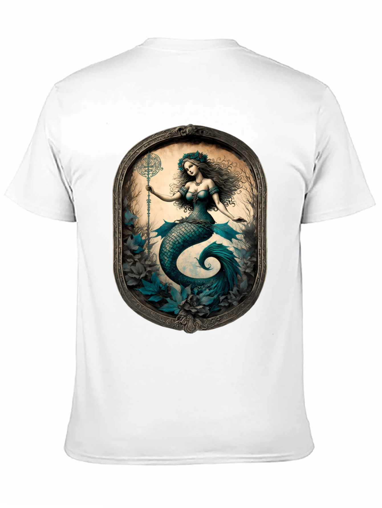 Black Mermaid Graphic Tee - Fantasy Art T-Shirt view 11