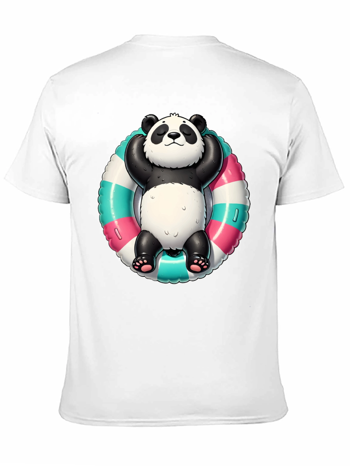 Black Panda Pool Float T-Shirt - Relaxed Style view 11