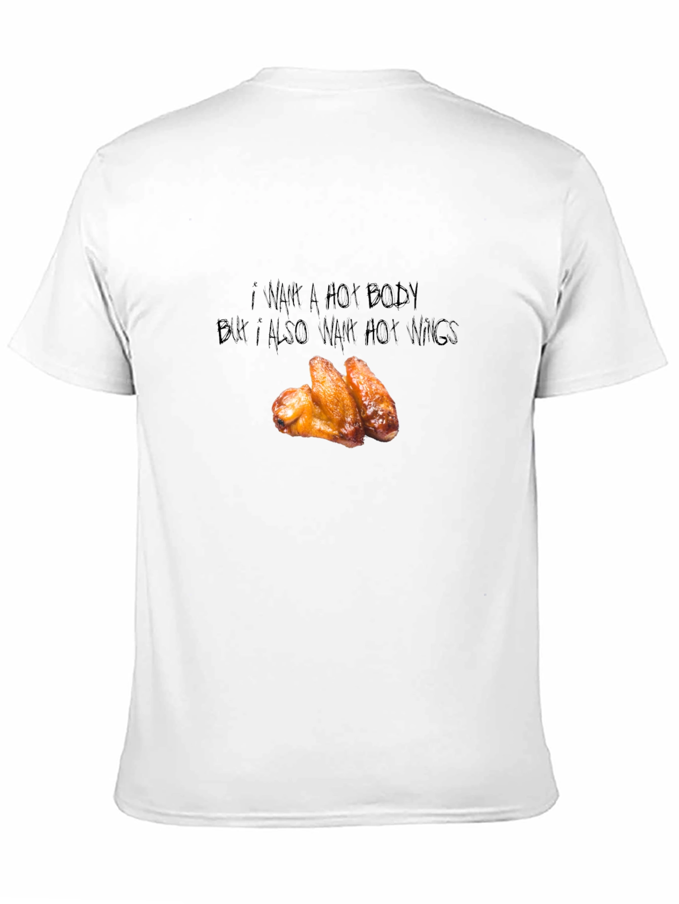 Black Funny Hot Wings Graphic T-Shirt view 11