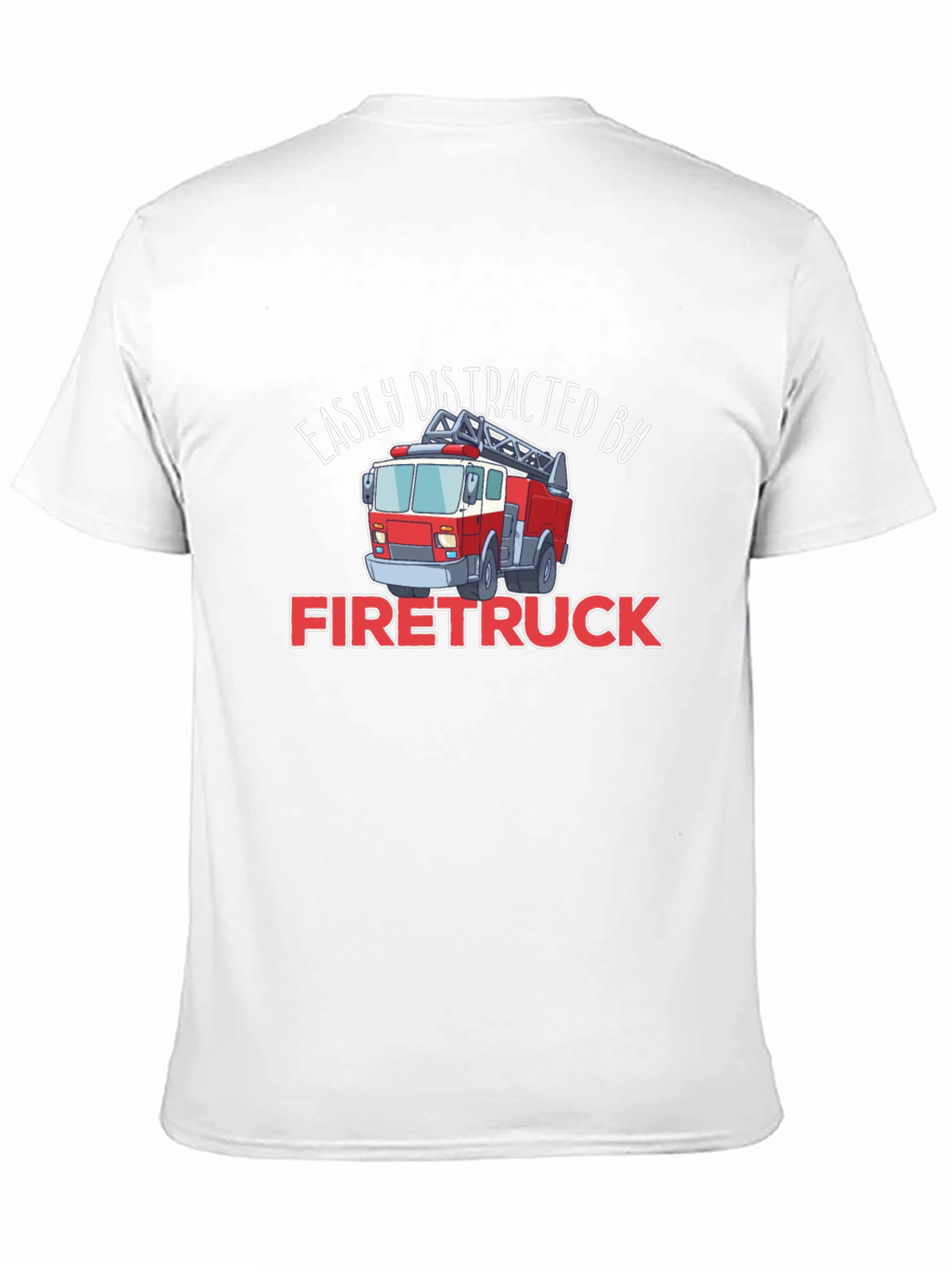 Black Easily Distracted By Firetruck T-Shirt view 11
