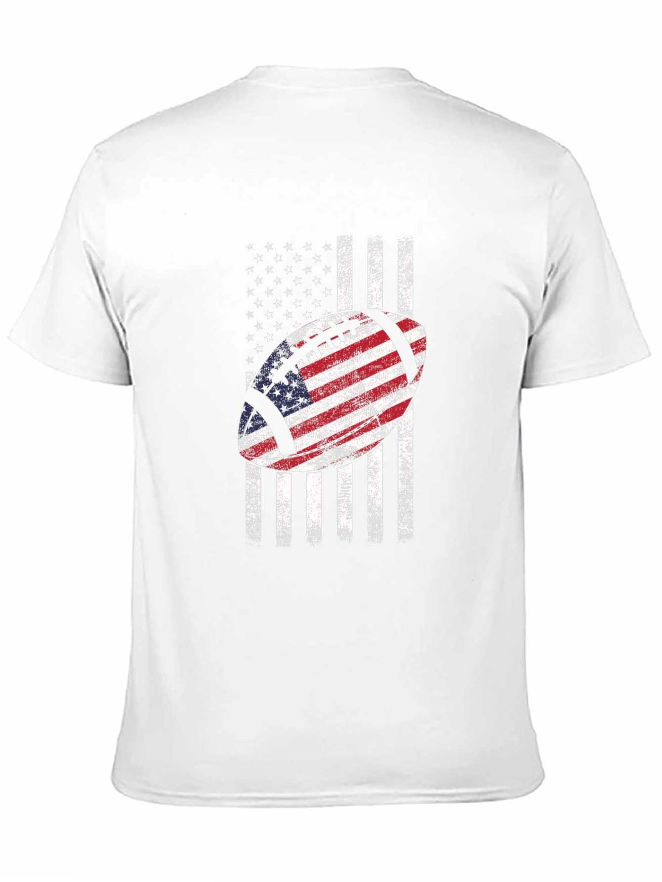 Black American Flag Football Graphic Tee - Patriotic USA Shirt view 11