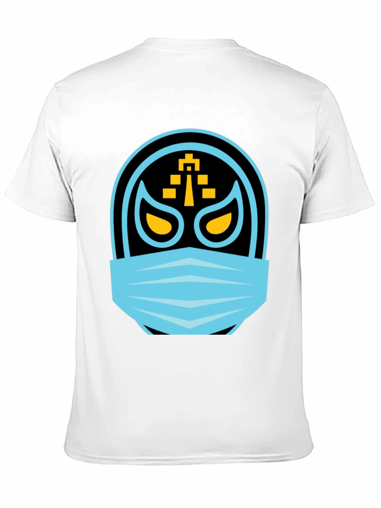 Black Masked Wrestler Graphic Tee - Black Crew Neck view 11