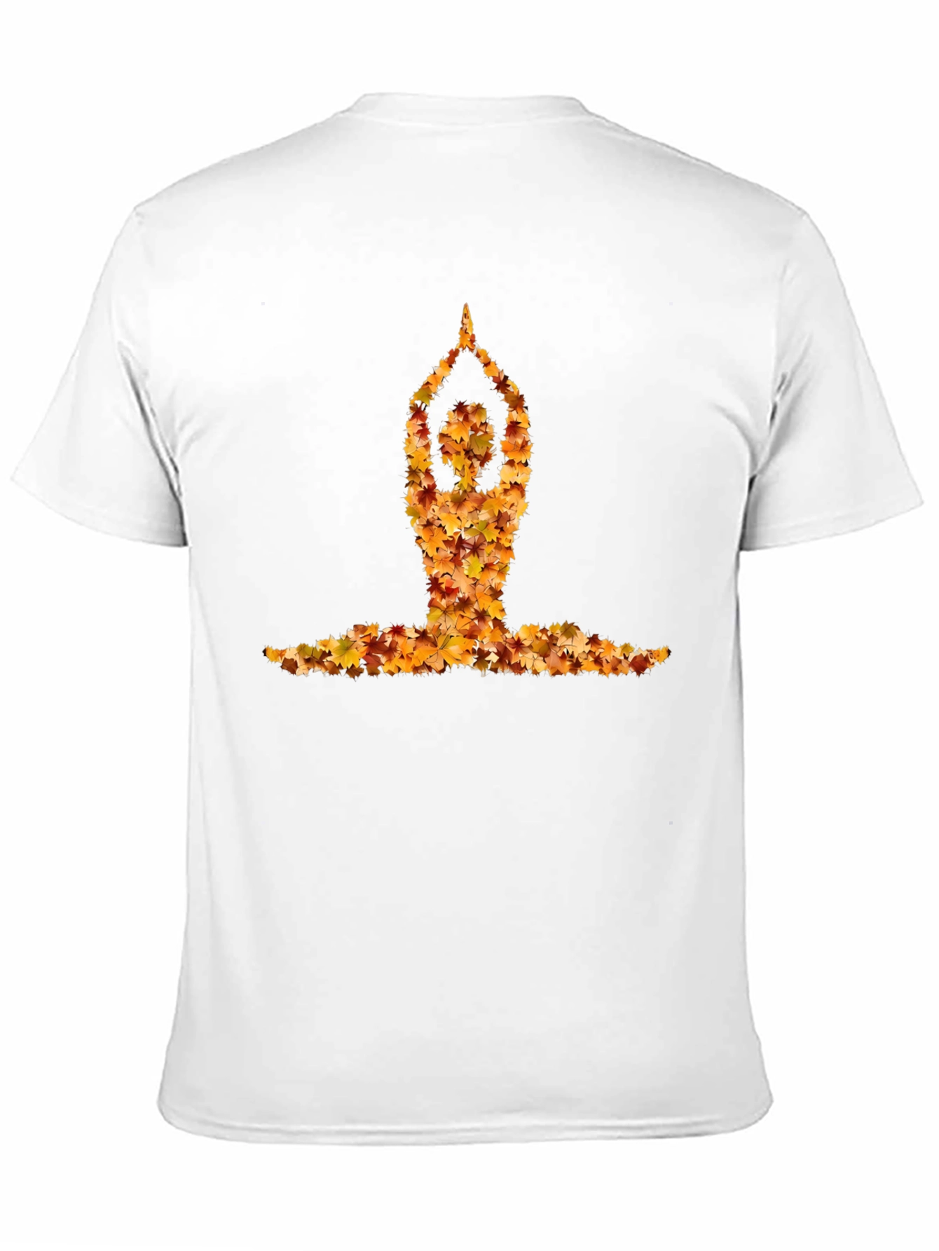 Black Yoga Pose Autumn Leaf Tee - Unisex view 11