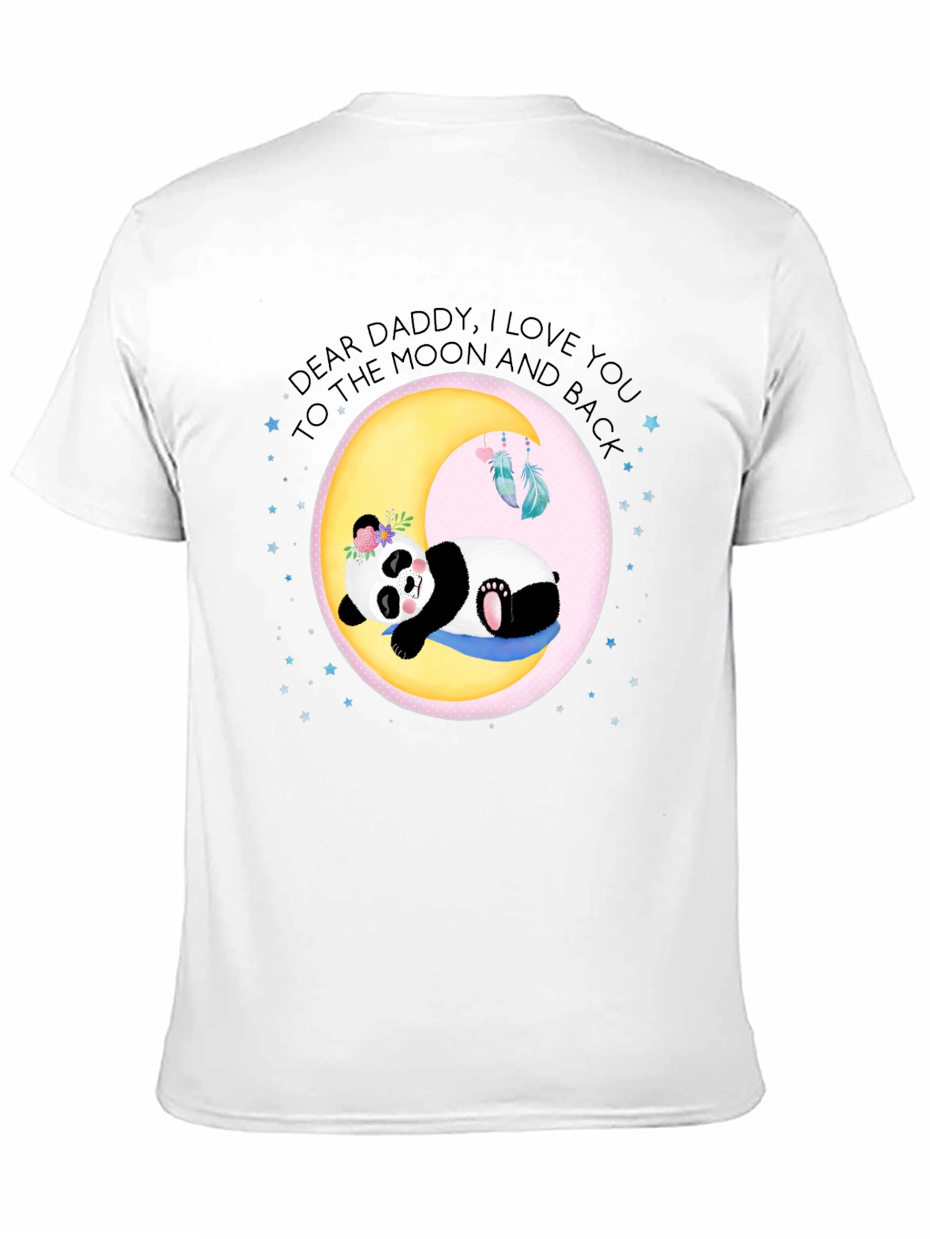 Black Dear Daddy Panda Moon Graphic Tee view 11