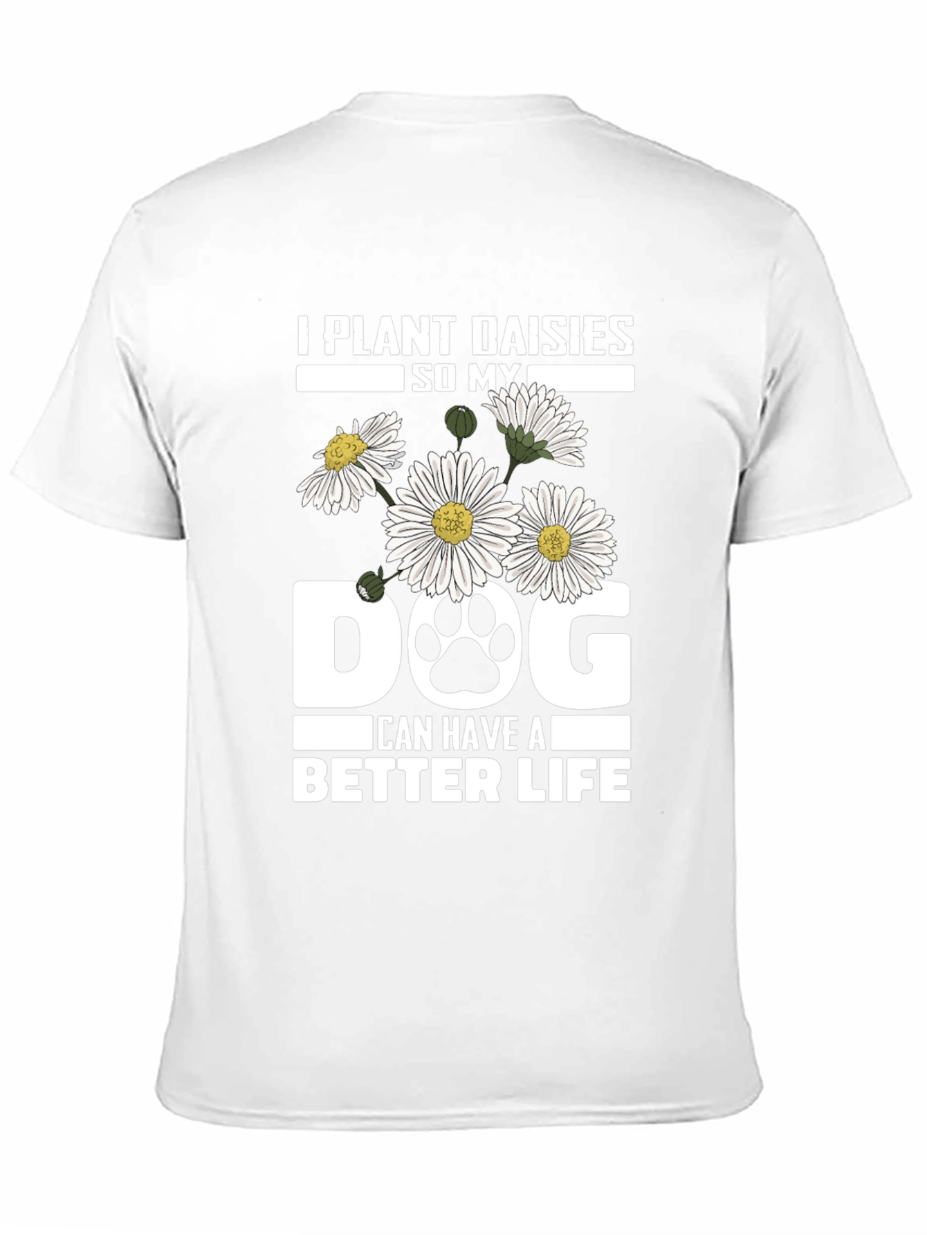 Black Plant Daisies Dog T-Shirt - Better Life view 11