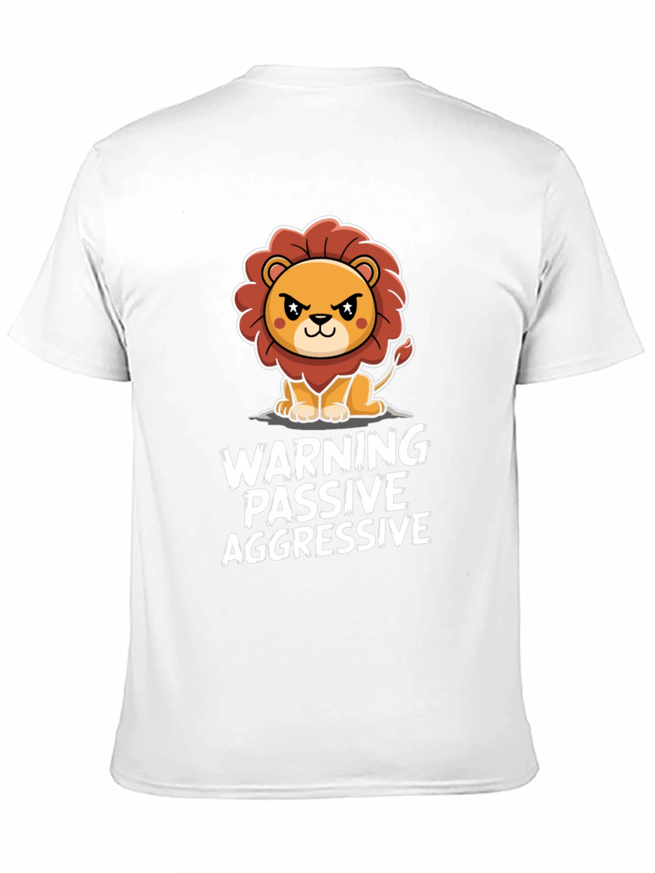 Black Warning Passive Aggressive Lion Graphic Tee view 11