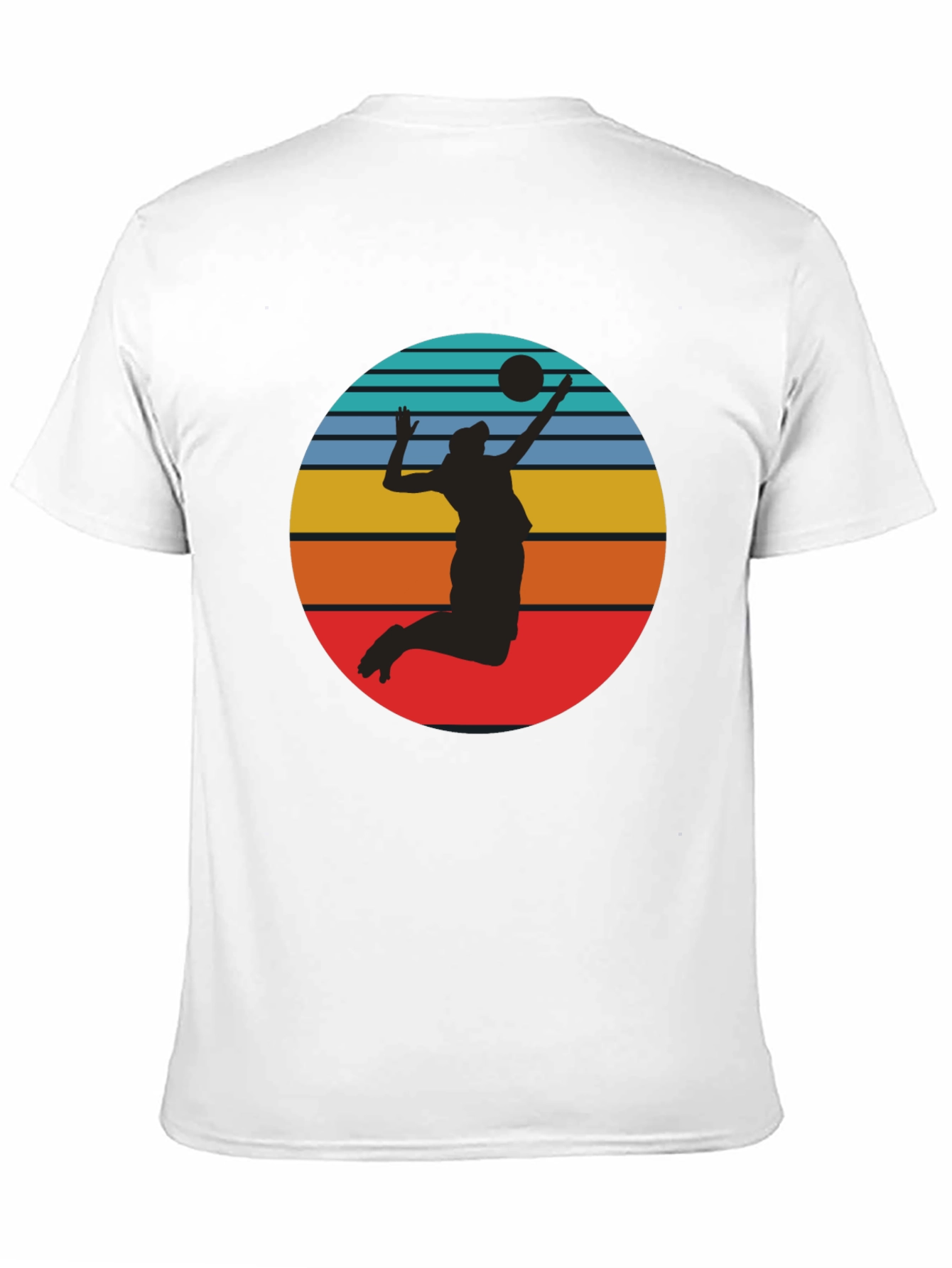 Black Volleyball Sunset Silhouette Graphic Tee - Black view 11