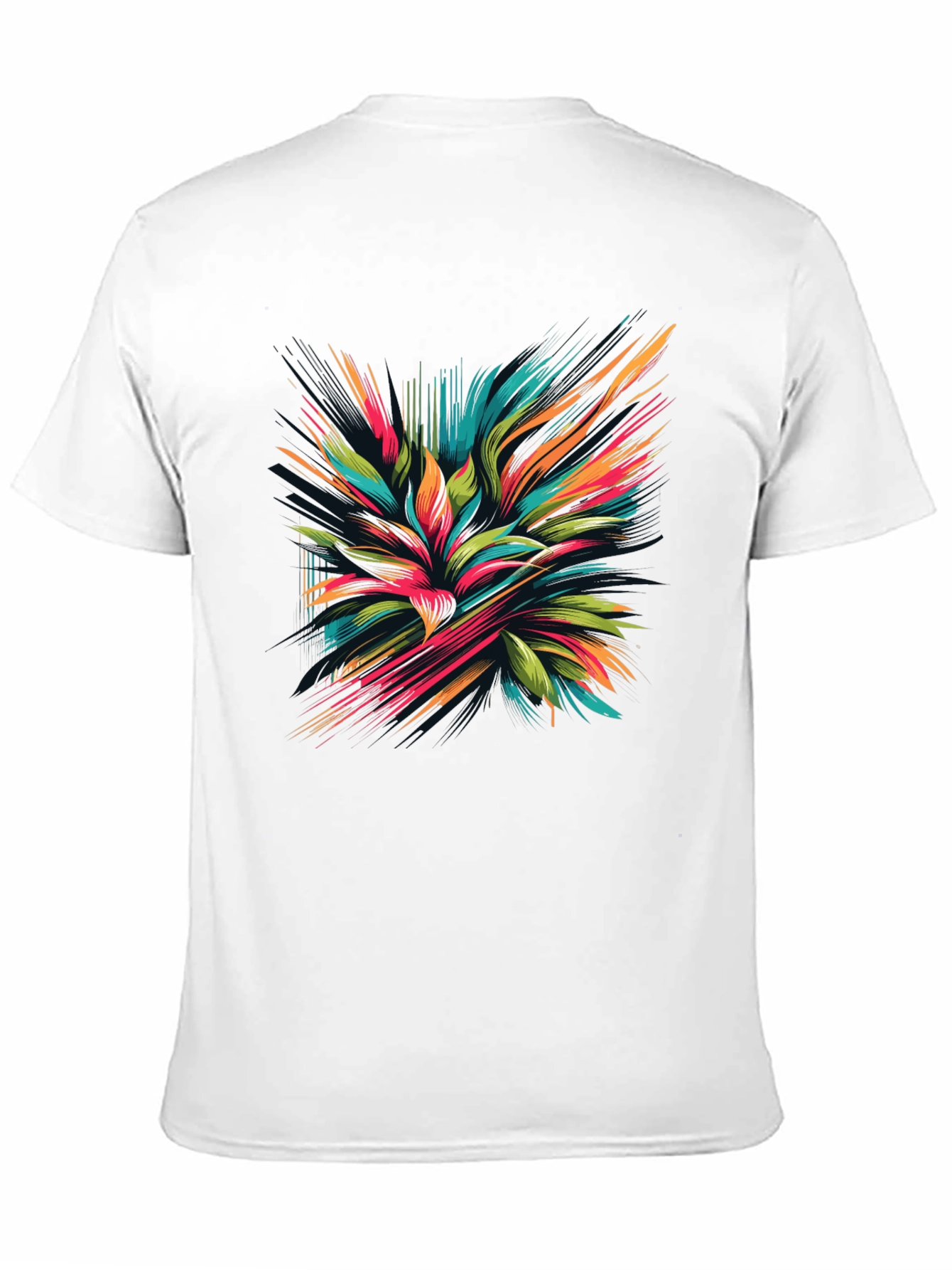 Black Abstract Floral Graphic Black T-Shirt view 11