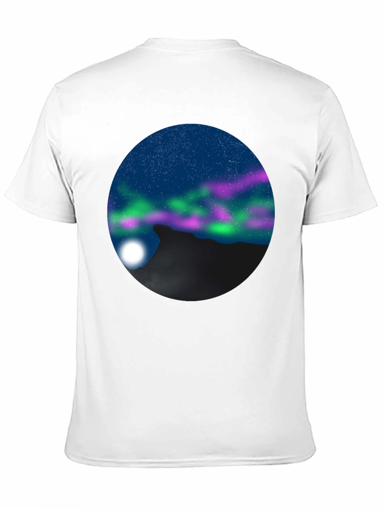 Black Aurora Mountain Black T-Shirt view 11
