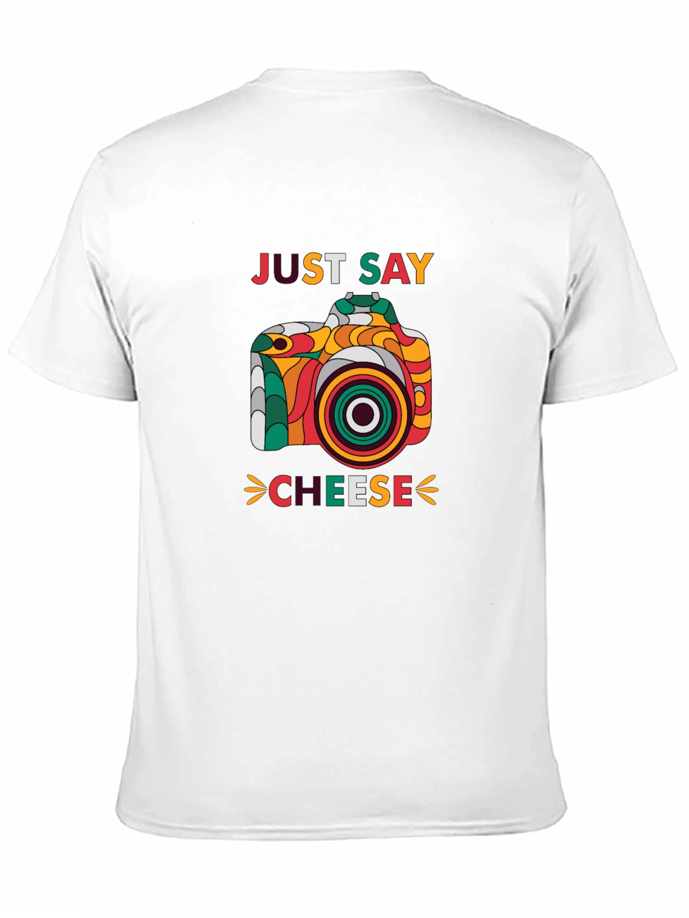 Black Just Say Cheese Camera Graphic T-Shirt view 11