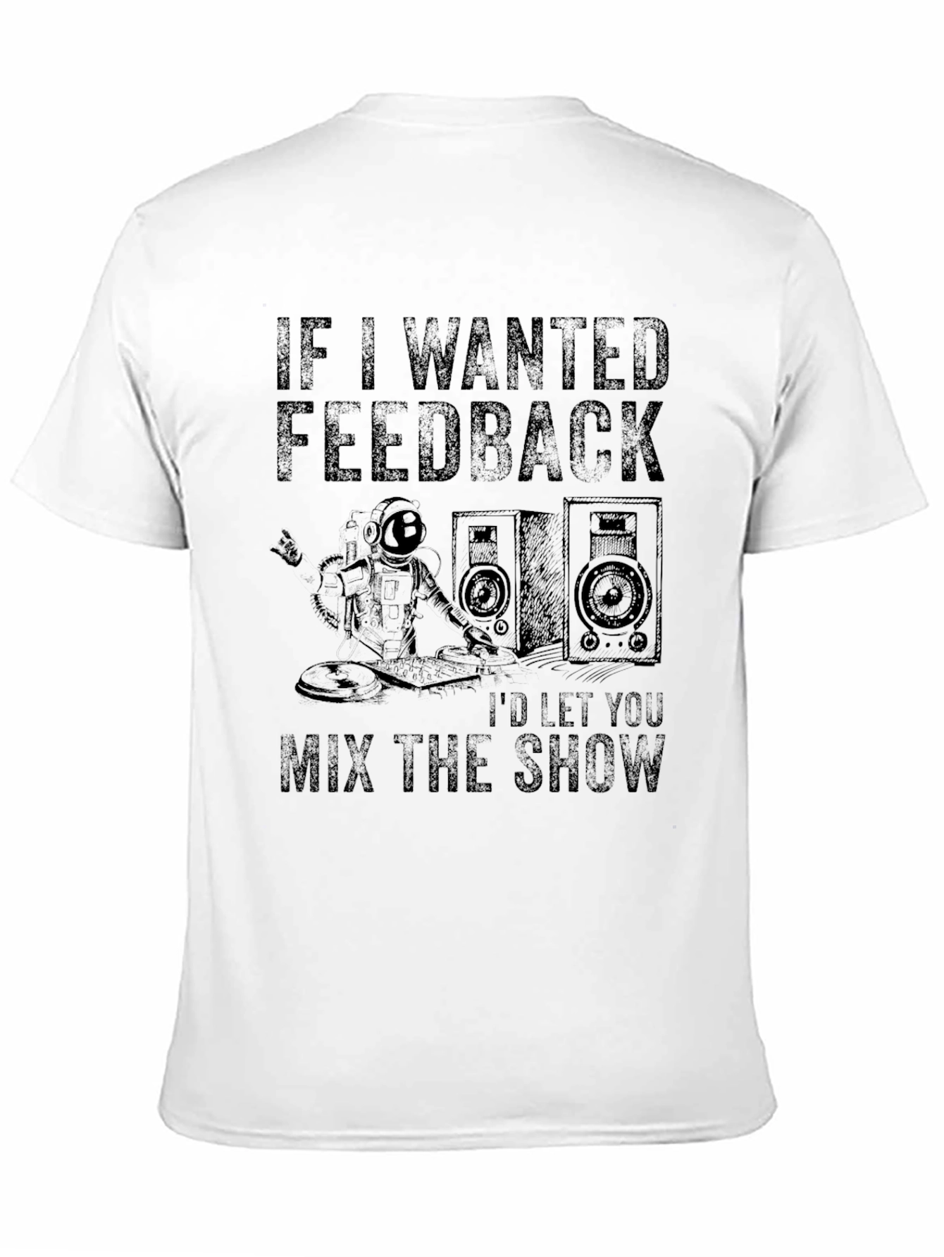 Black DJ Astronaut Graphic T-Shirt - Mix the Show view 11