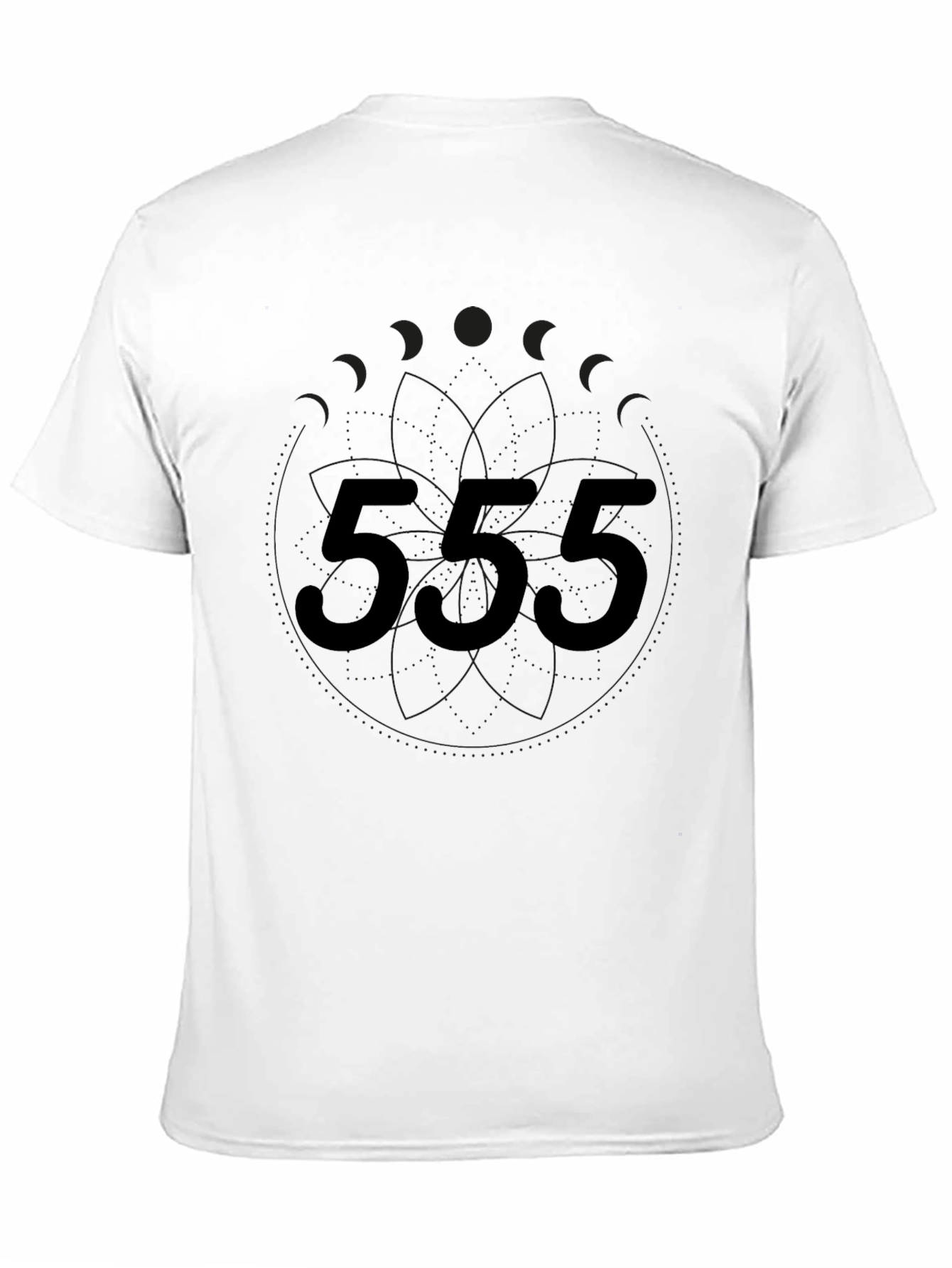 Black Men's Black Graphic Tee - 555 Design view 11