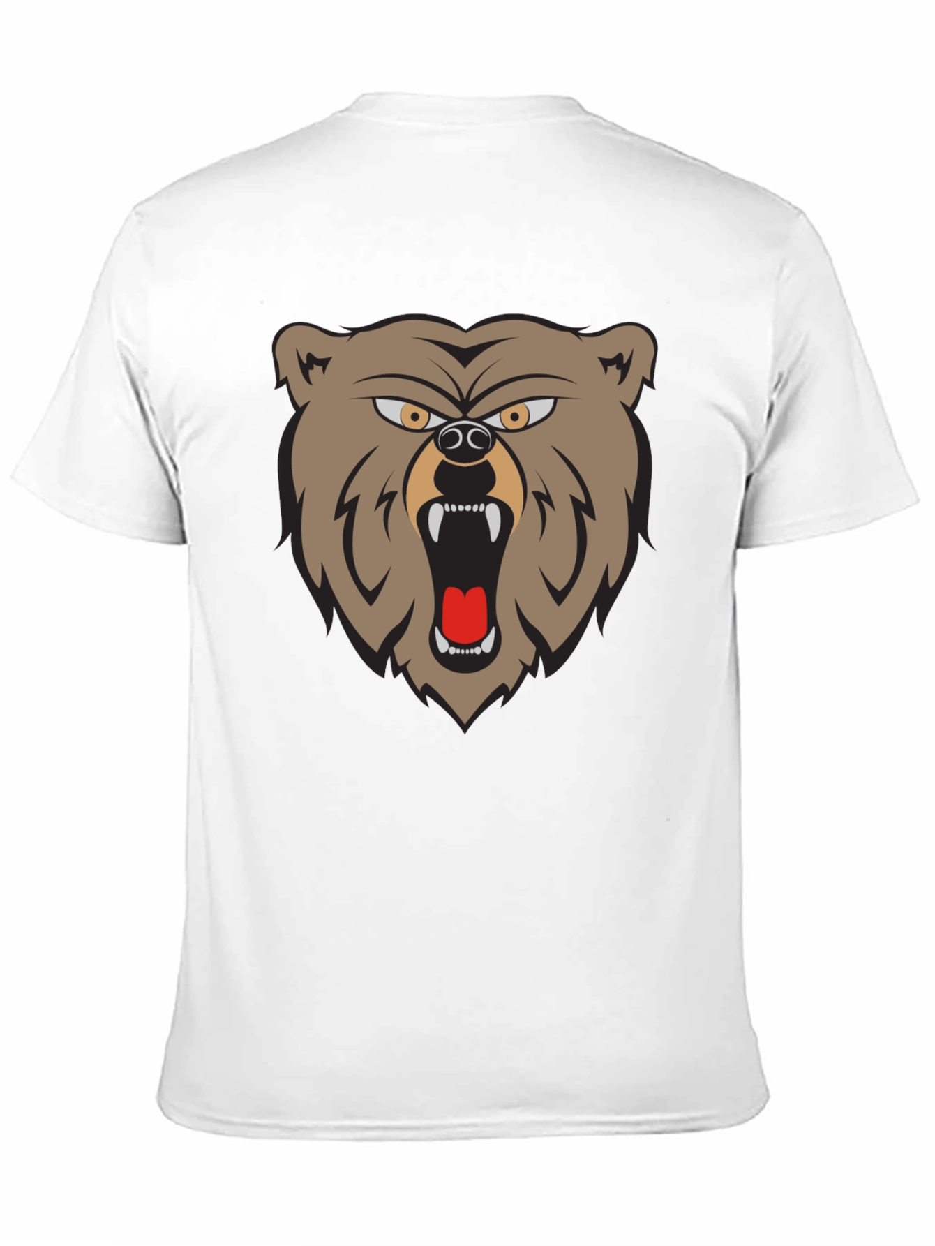 Black Men's Graphic T-Shirt - Roaring Bear Design view 11