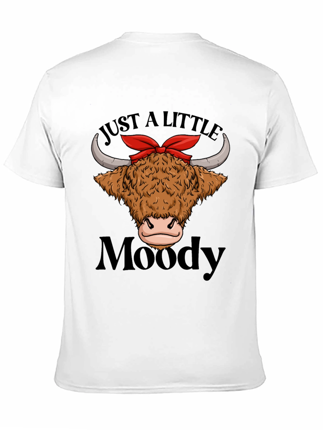Black Moody Highland Cow T-Shirt Funny Graphic Tee view 11