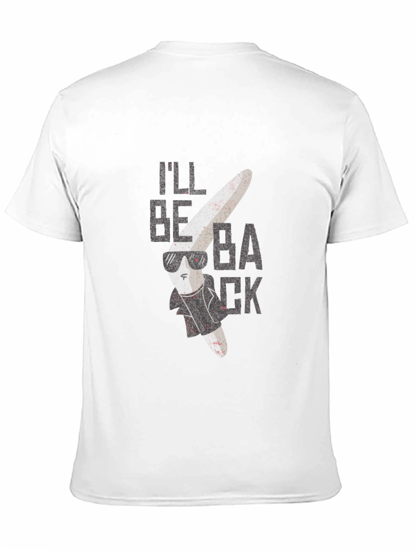 Black Men's Black T-Shirt with Boomerang Graphic view 11