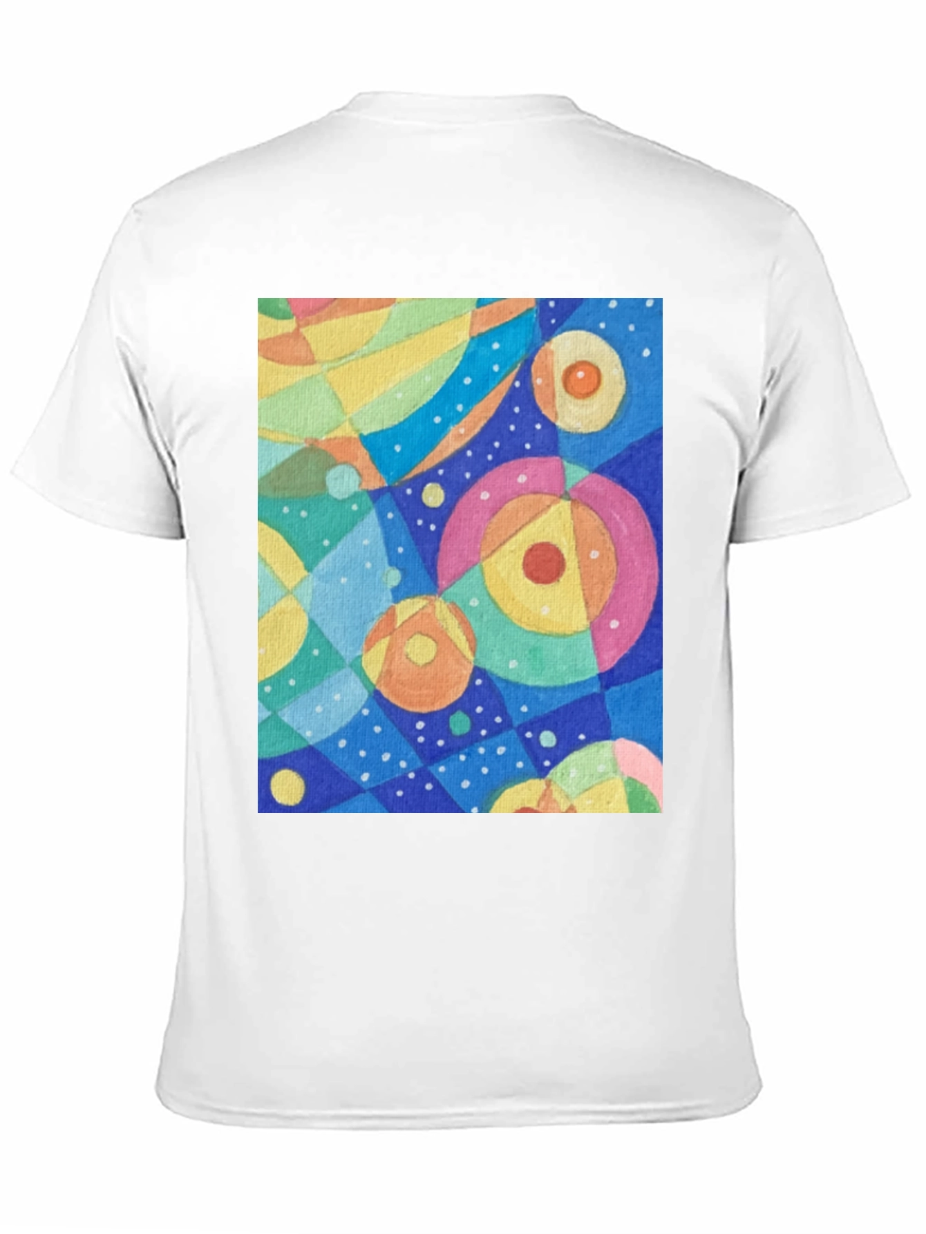 Black Abstract Circle Pattern Graphic Tee - Black view 11