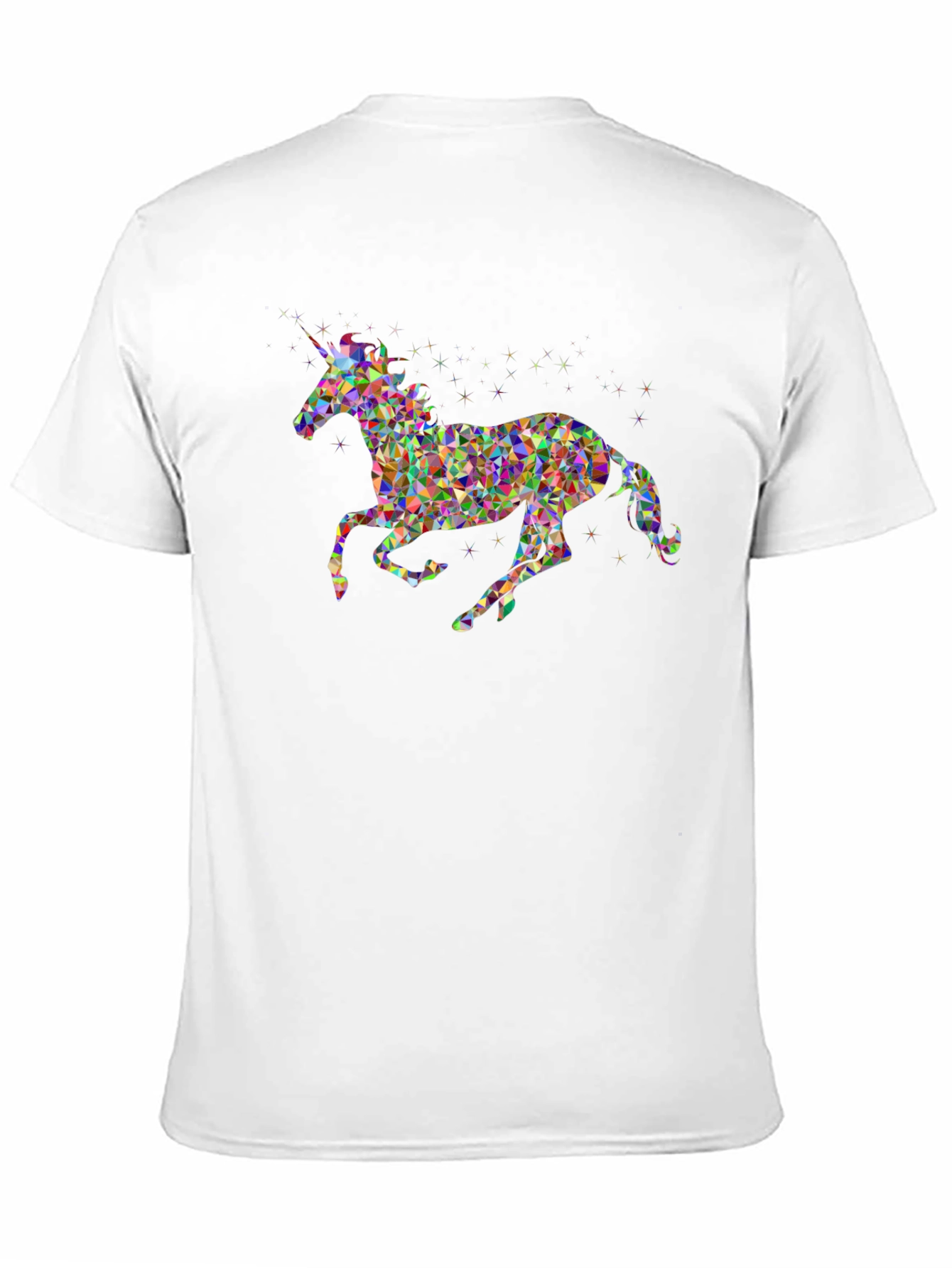 Black Unicorn Geometric Graphic Black T-Shirt view 11