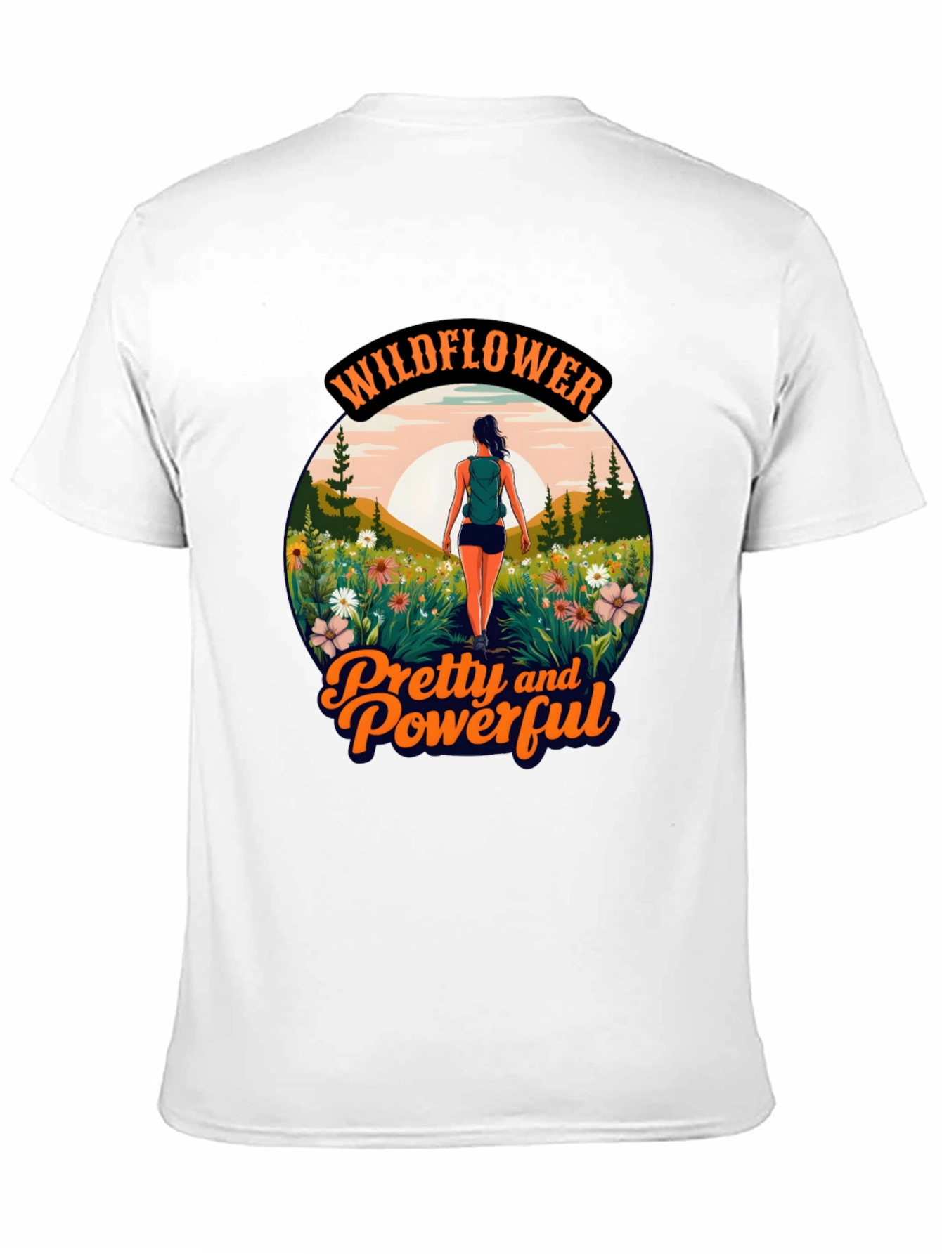 Black Wildflower Pretty and Powerful Graphic Tee view 11